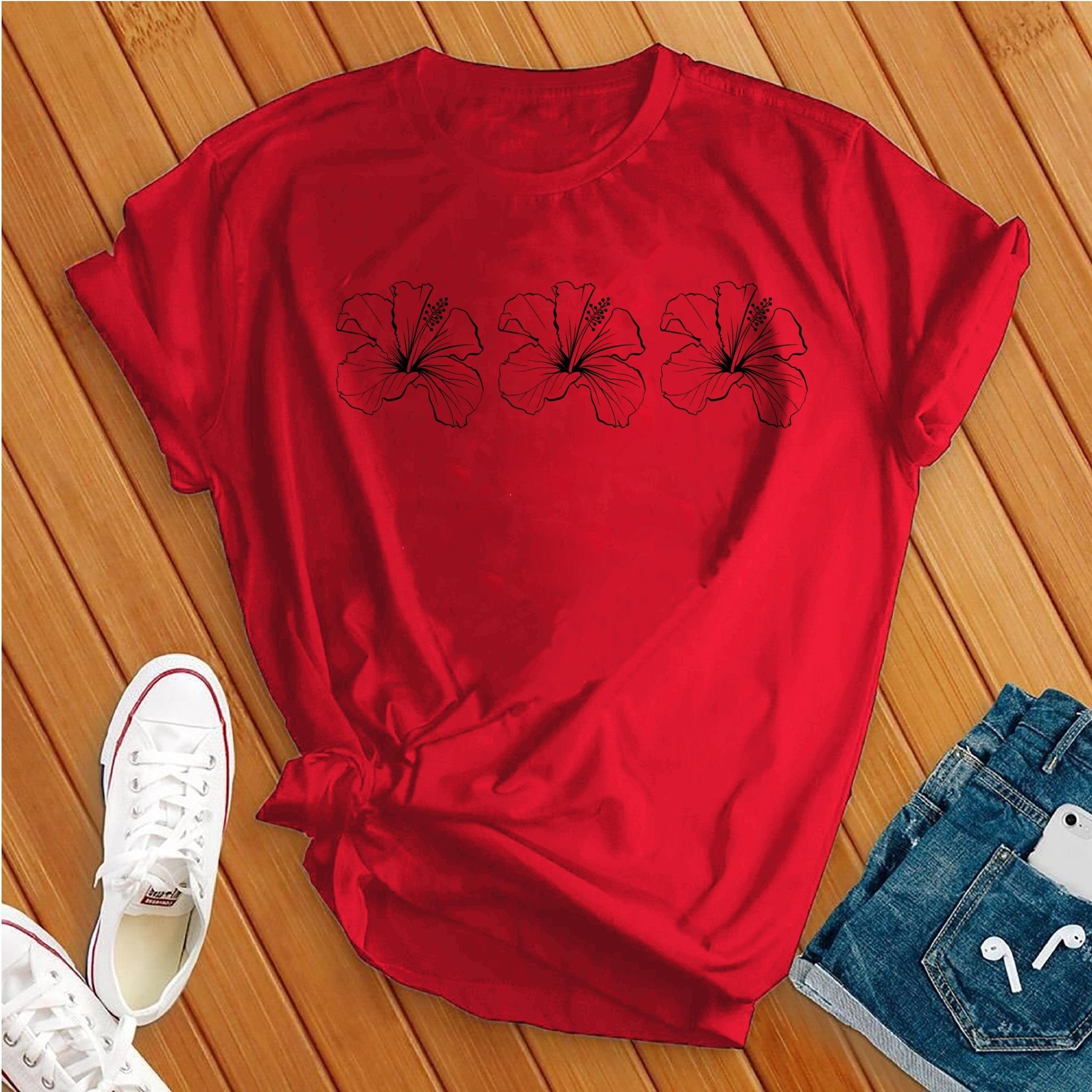 3 Hibiscus Flower Tee - Love Tees