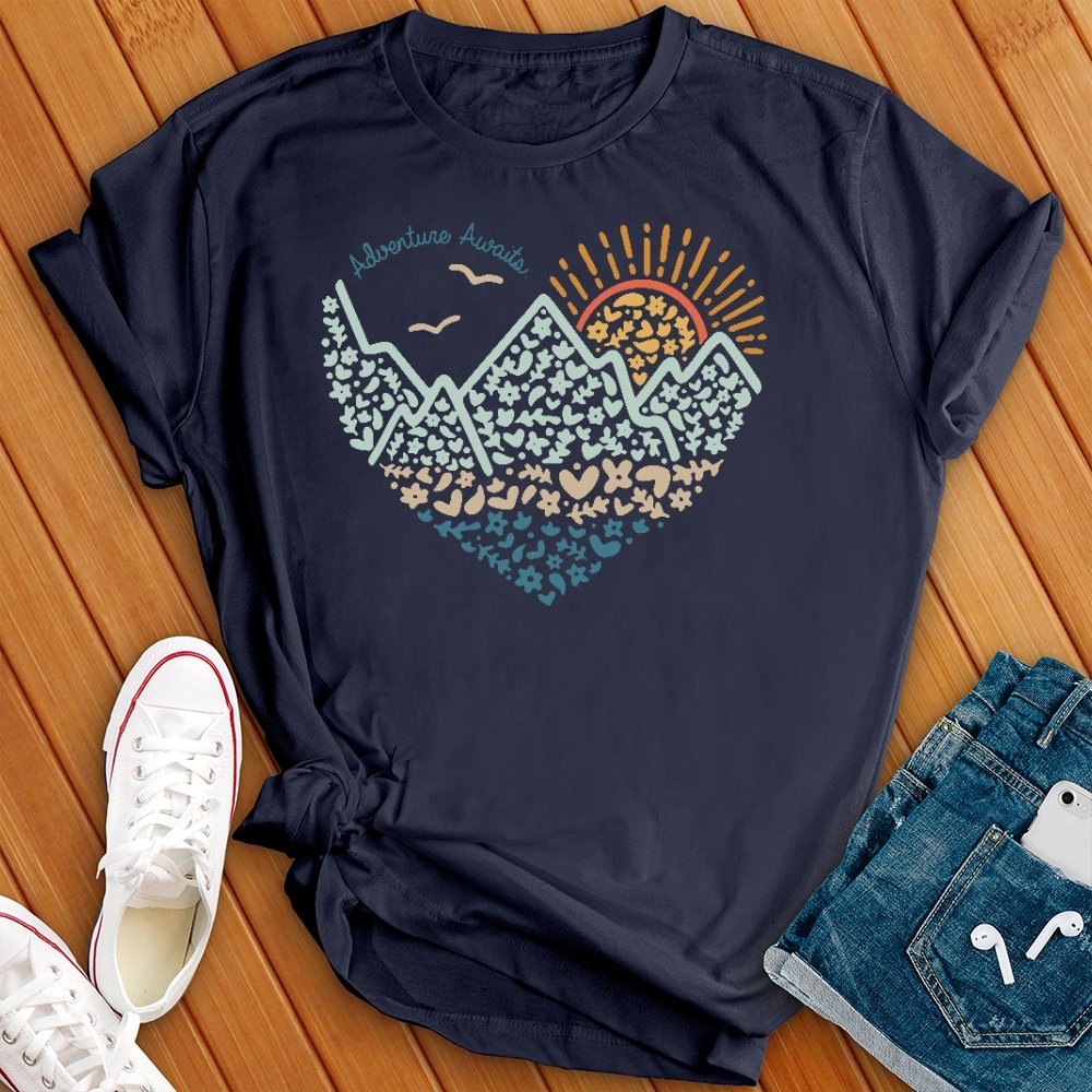 Adventure Awaits Heart Tee - Love Tees