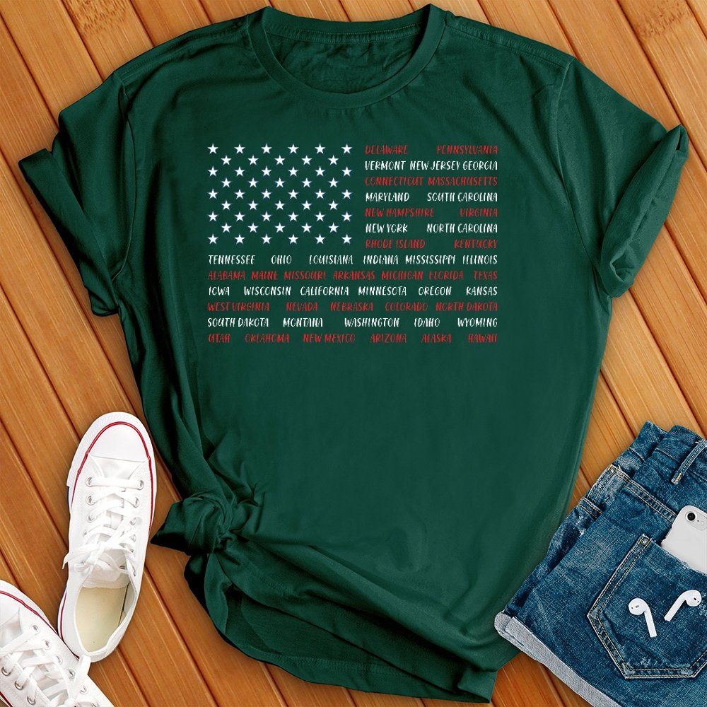 American Flag States Tee - Love Tees