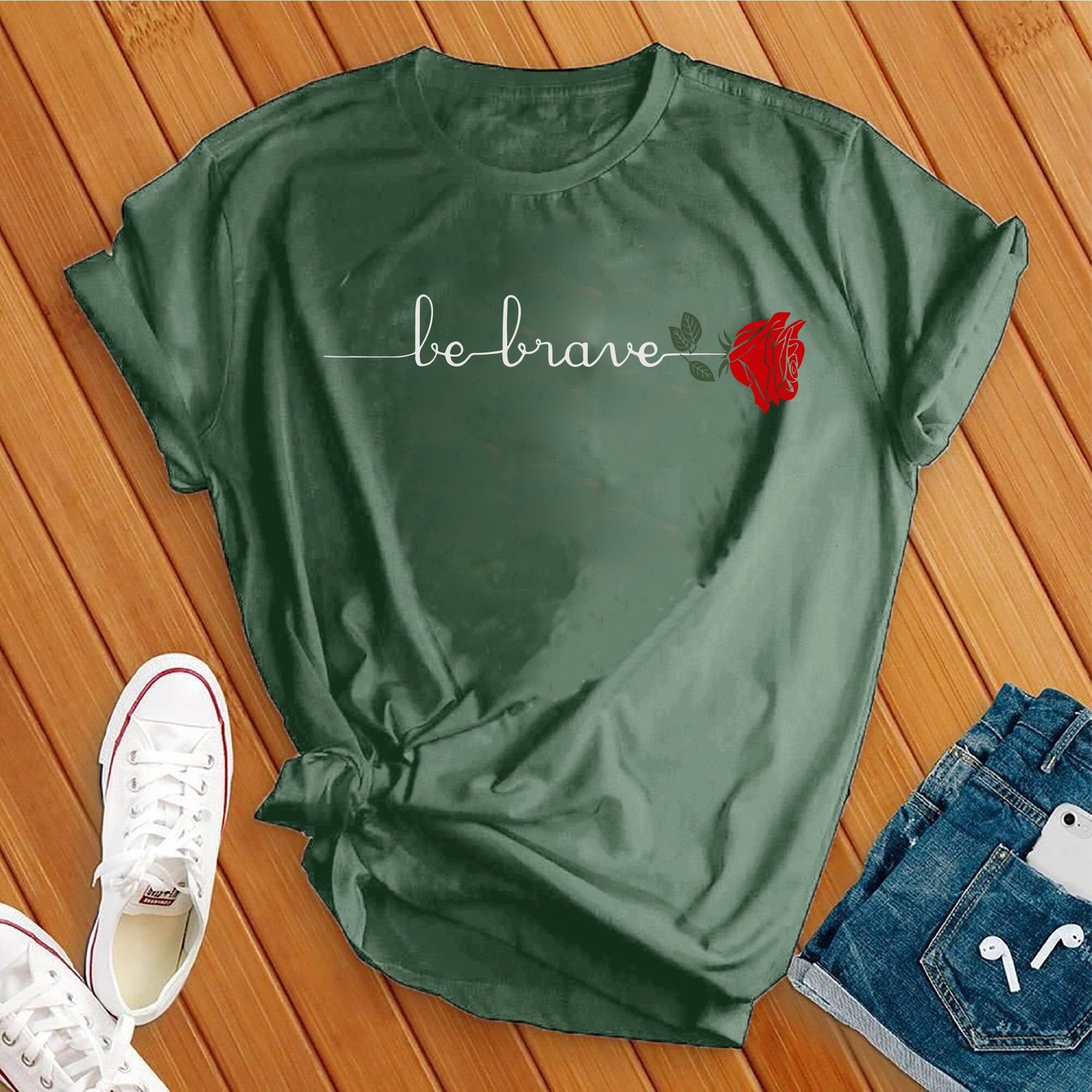 Be Brave Rose Tee - Love Tees