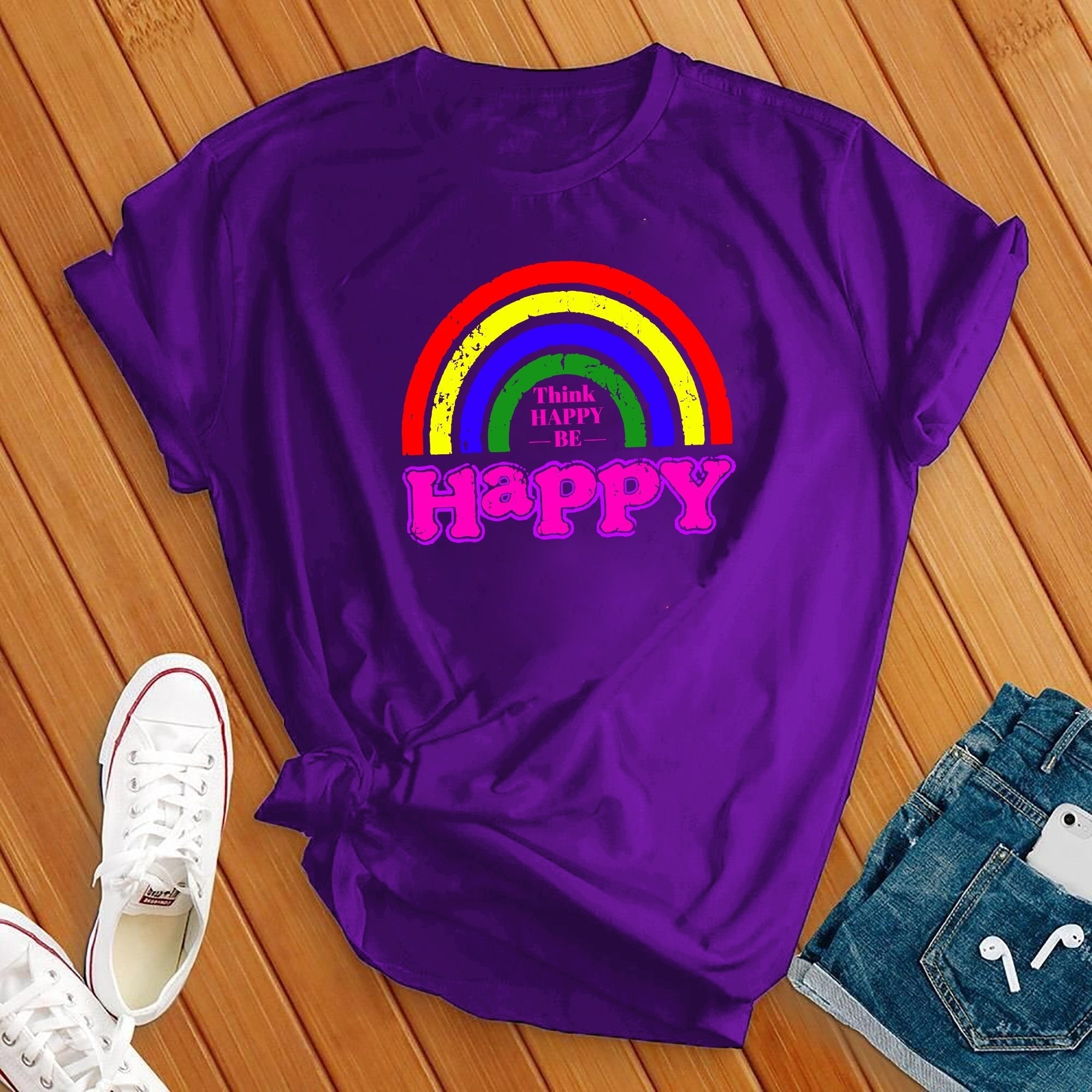 Be Happy Rainbow Tee - Love Tees