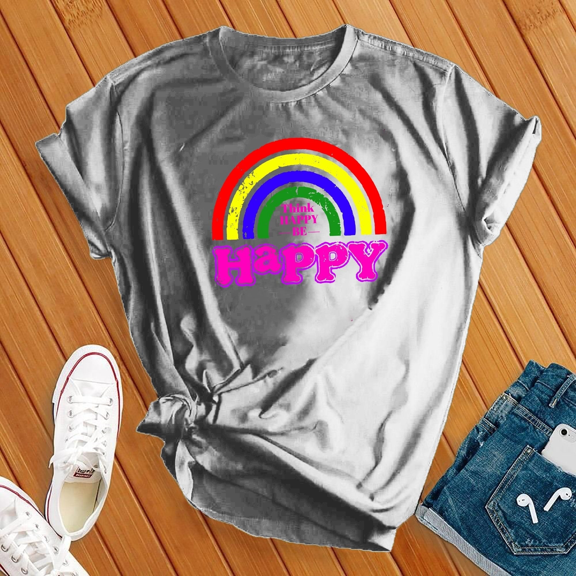 Be Happy Rainbow Tee - Love Tees