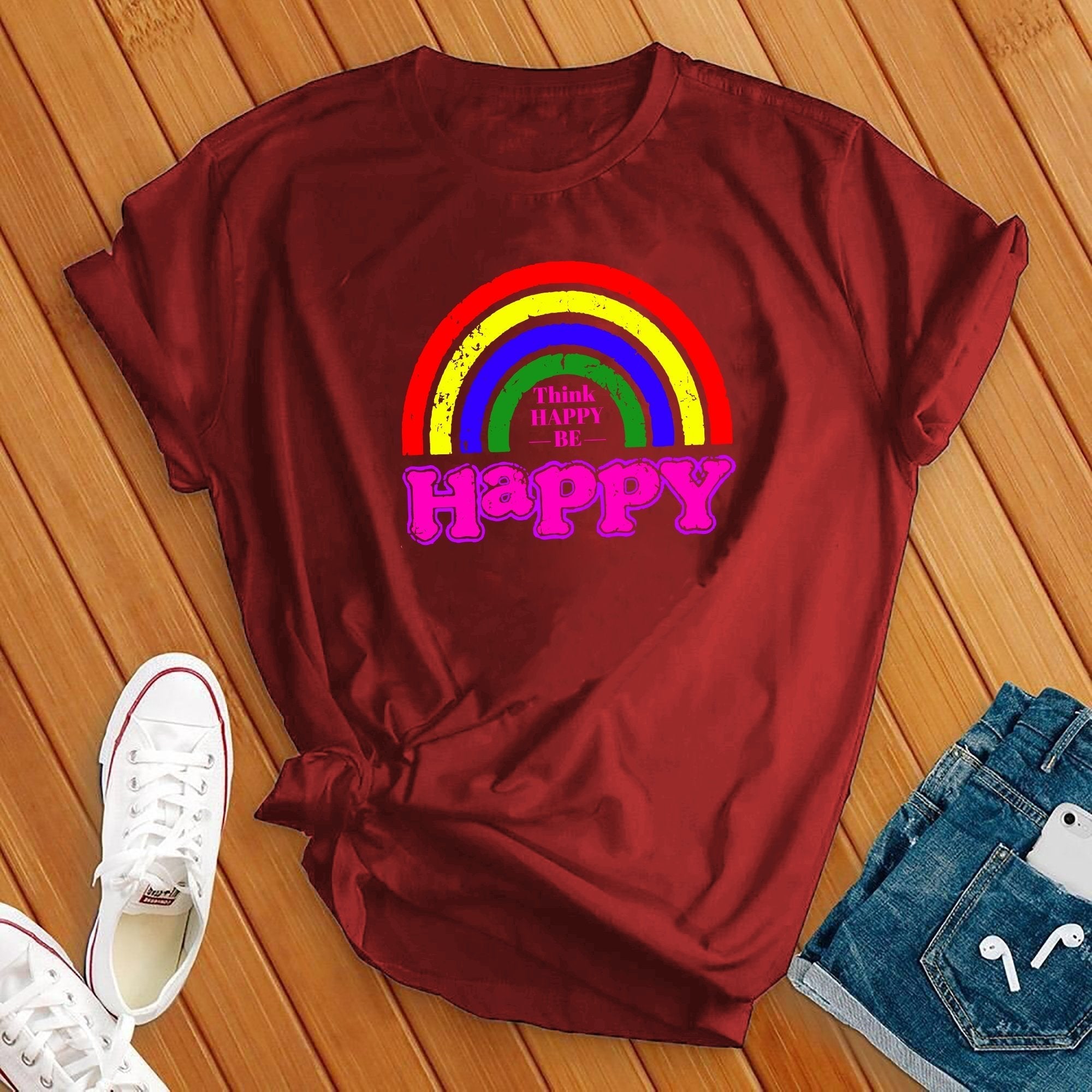 Be Happy Rainbow Tee - Love Tees