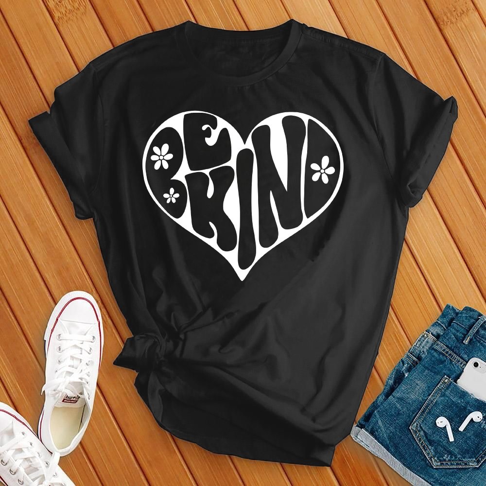 Be Kind White Heart Tee - Love Tees