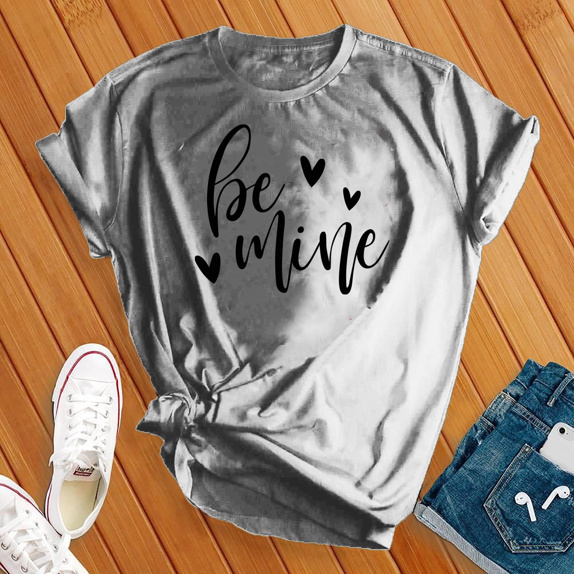 Be Mine Black Tee - Love Tees