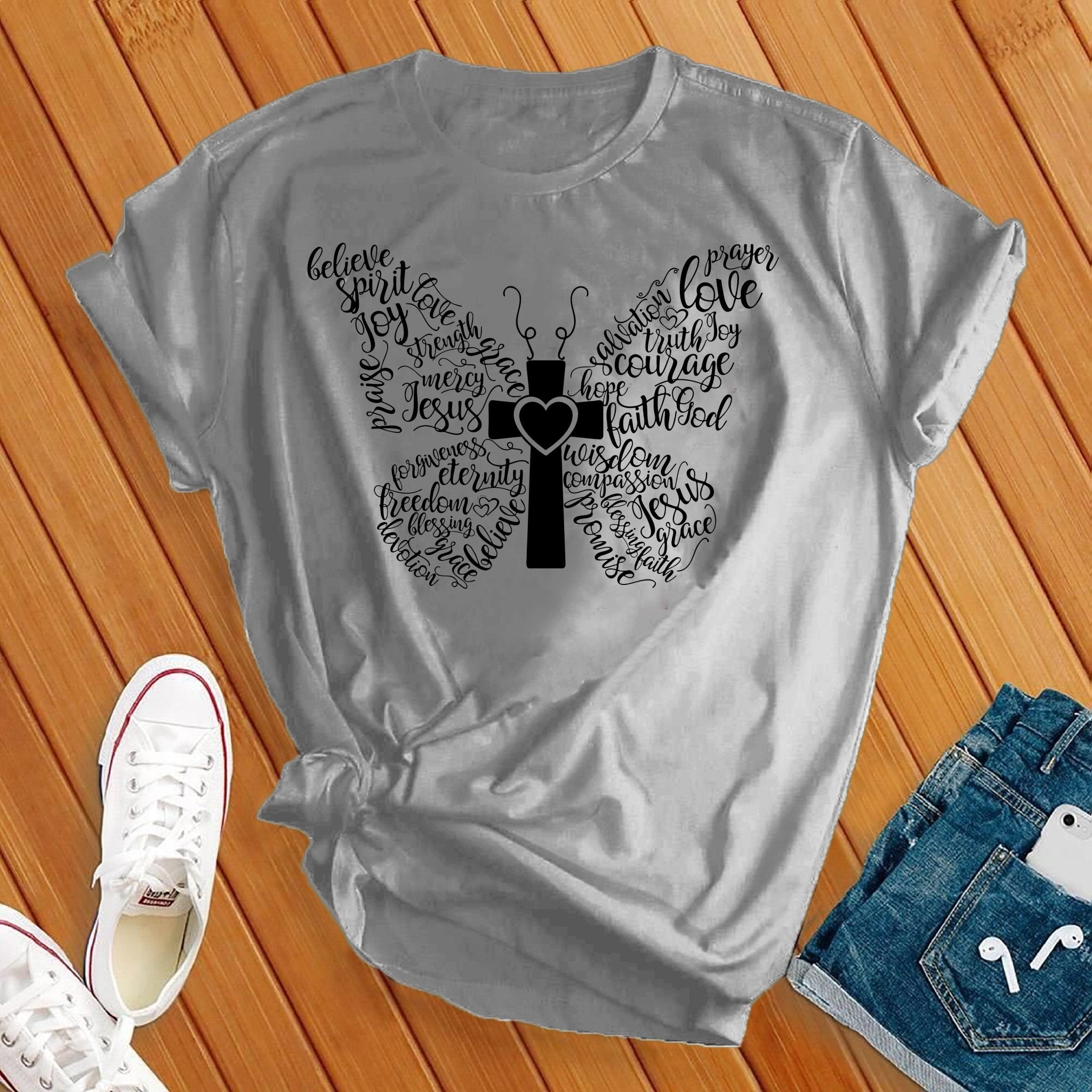 Butterfly Cross Faith Tee - Love Tees