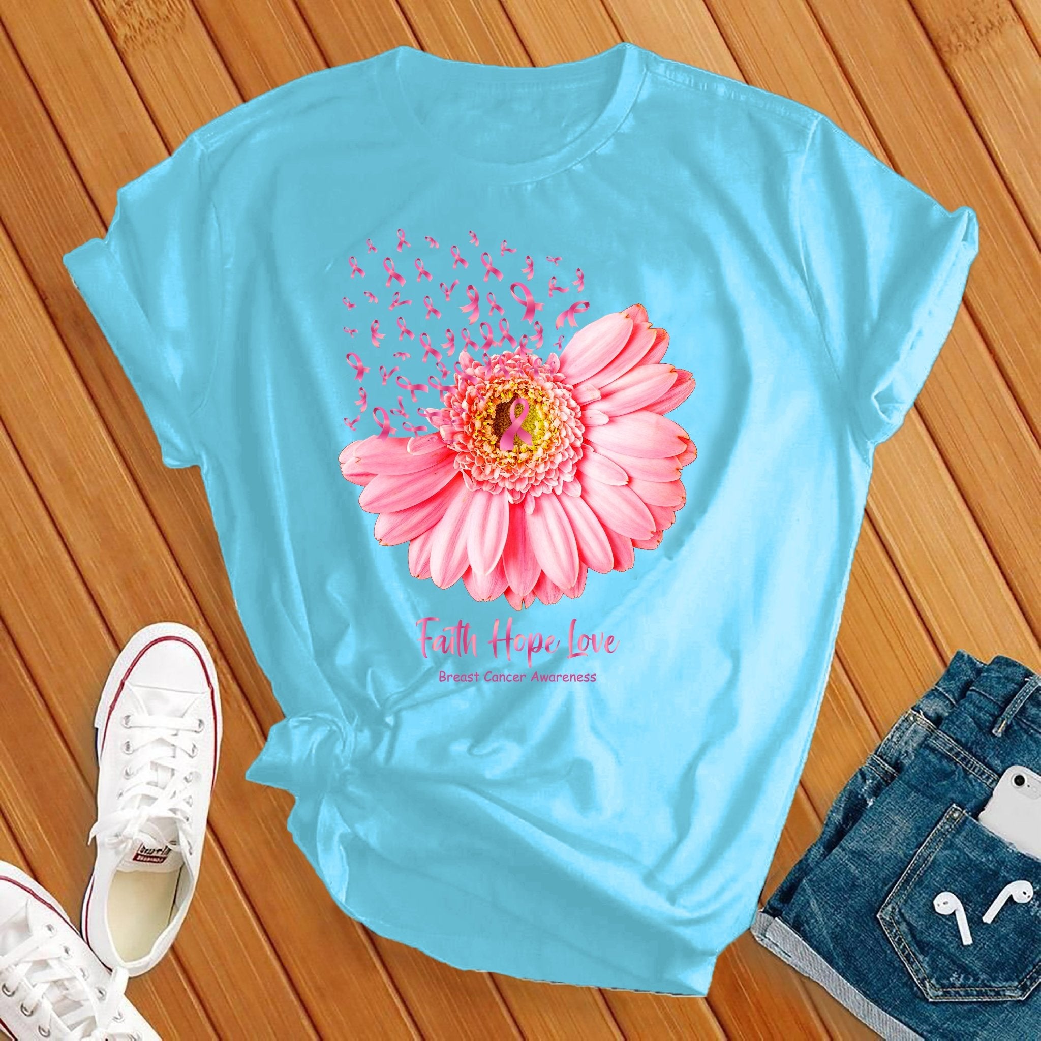 Faith Hope Love Breast Cancer Awareness Tee - Love Tees