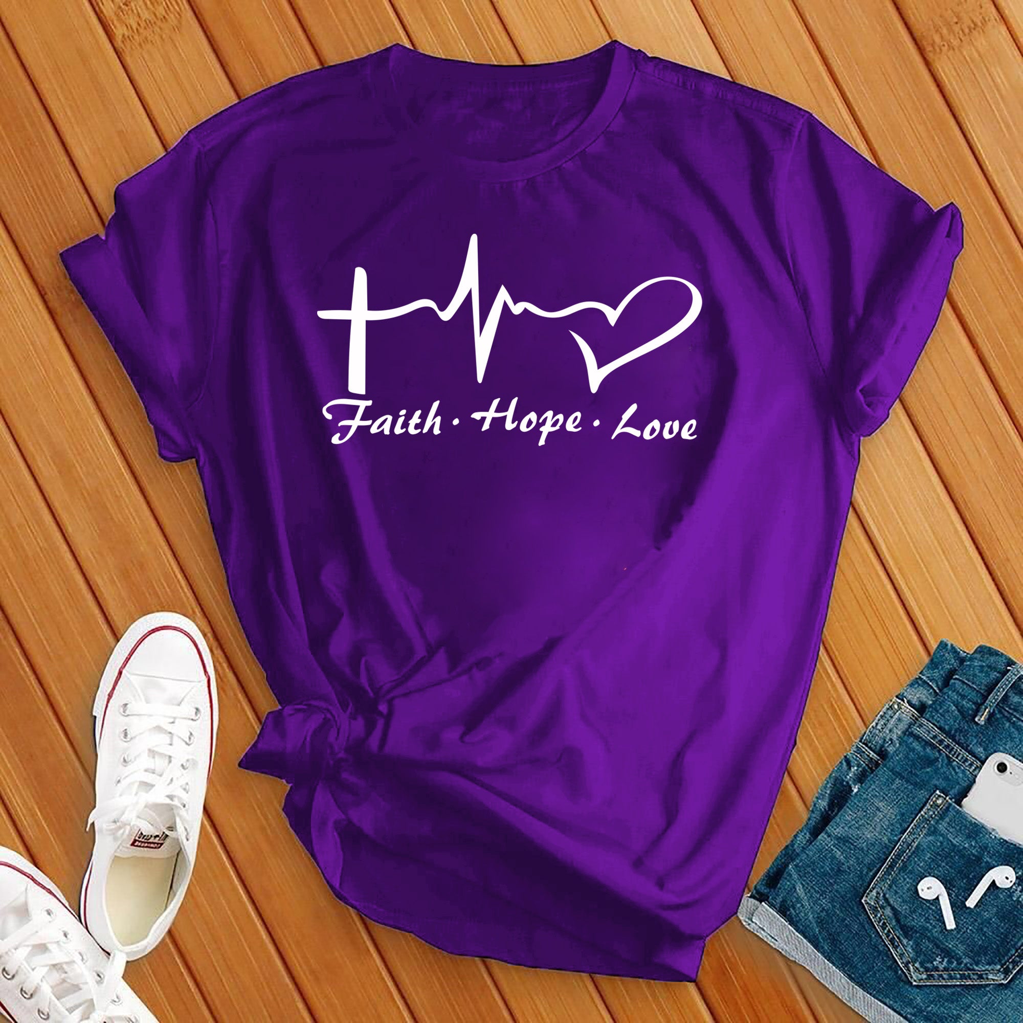 Faith Hope Love Heart Tee - Love Tees