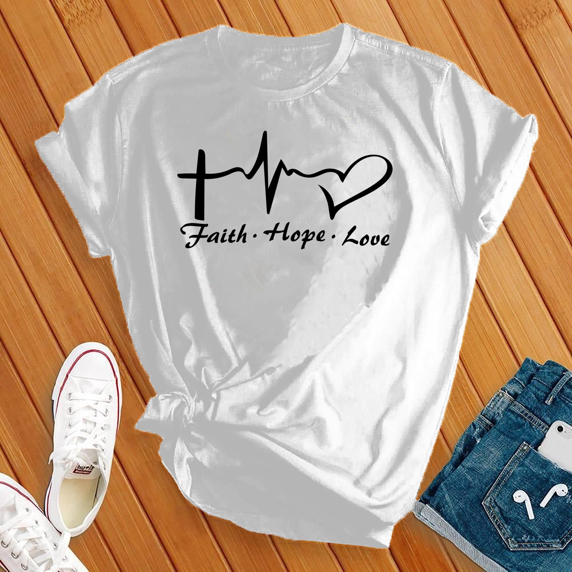 Faith Hope Love Heart Tee - Love Tees