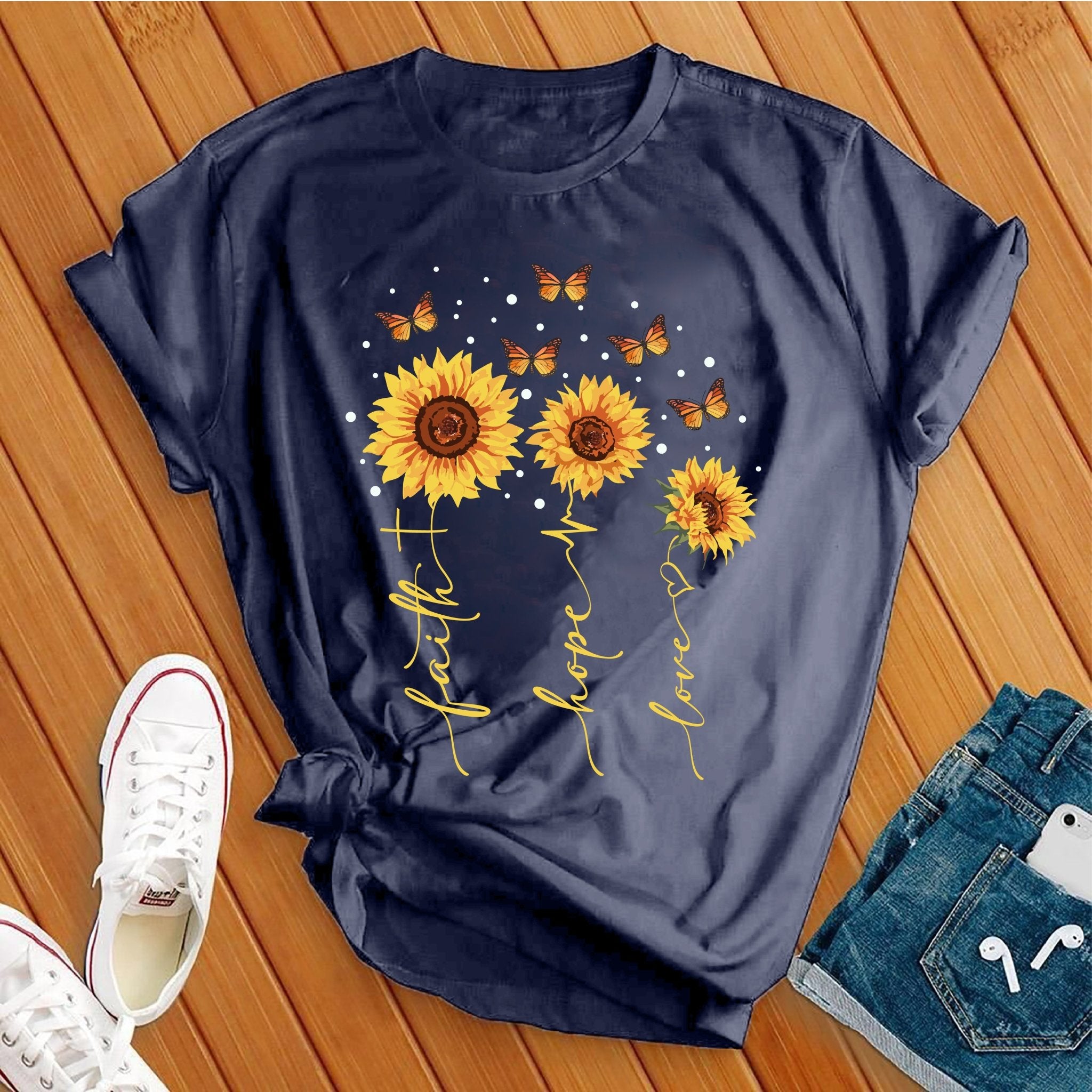 Faith Hope Love Sunflowers Tee - Love Tees