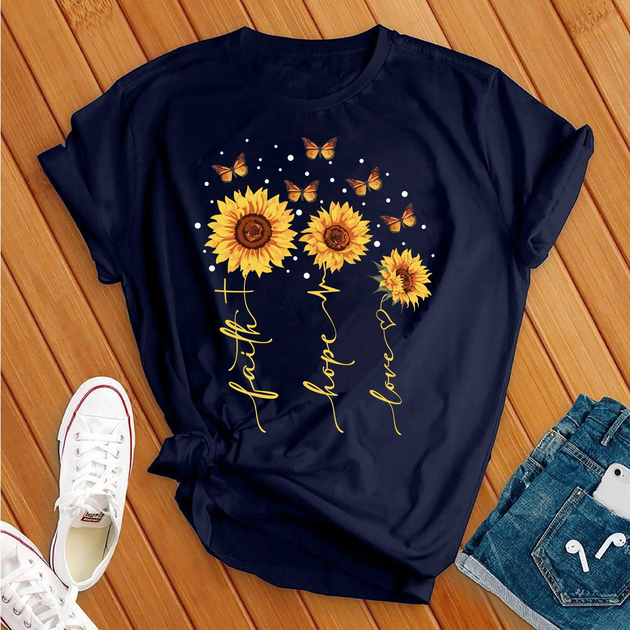 Faith Hope Love Sunflowers Tee - Love Tees