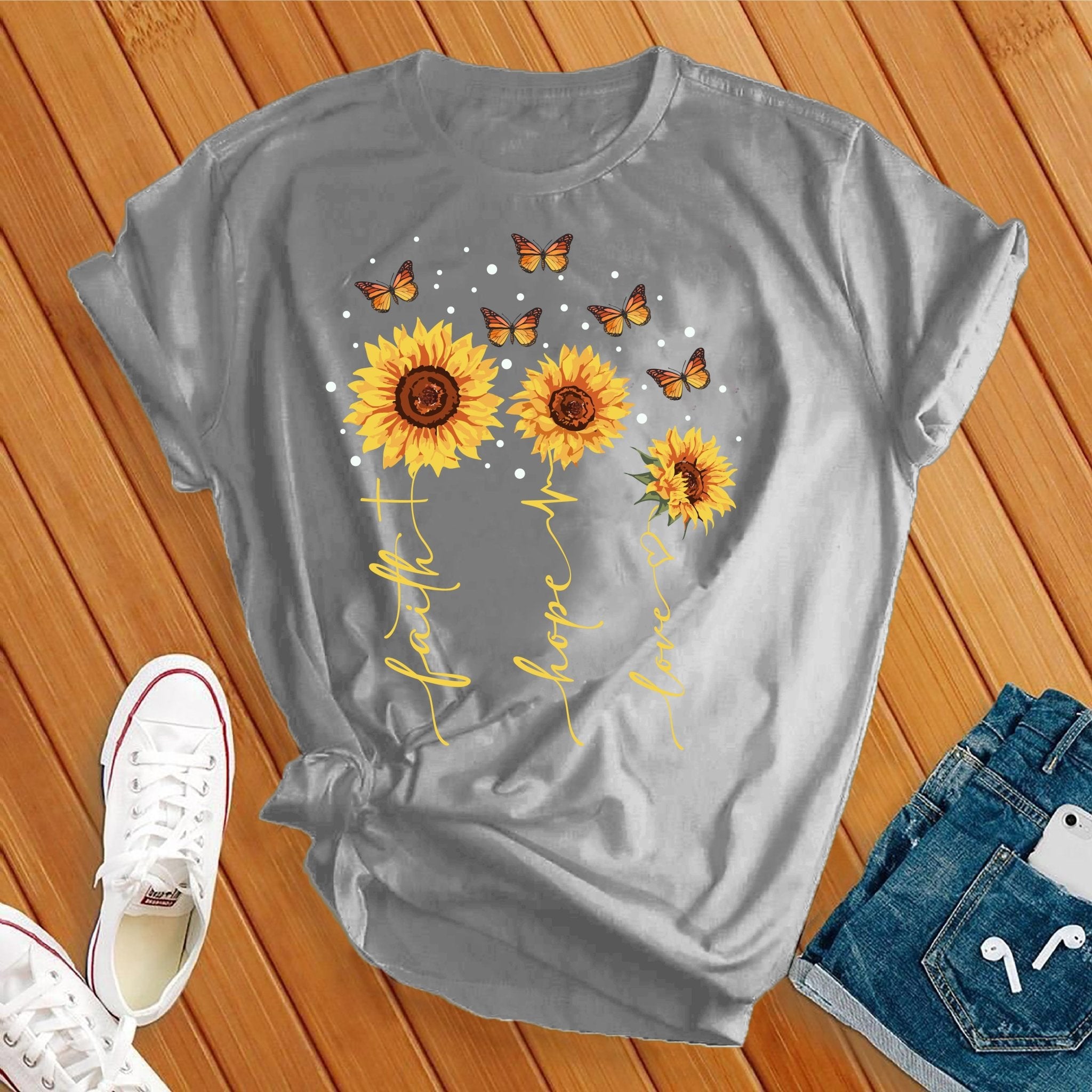 Faith Hope Love Sunflowers Tee - Love Tees