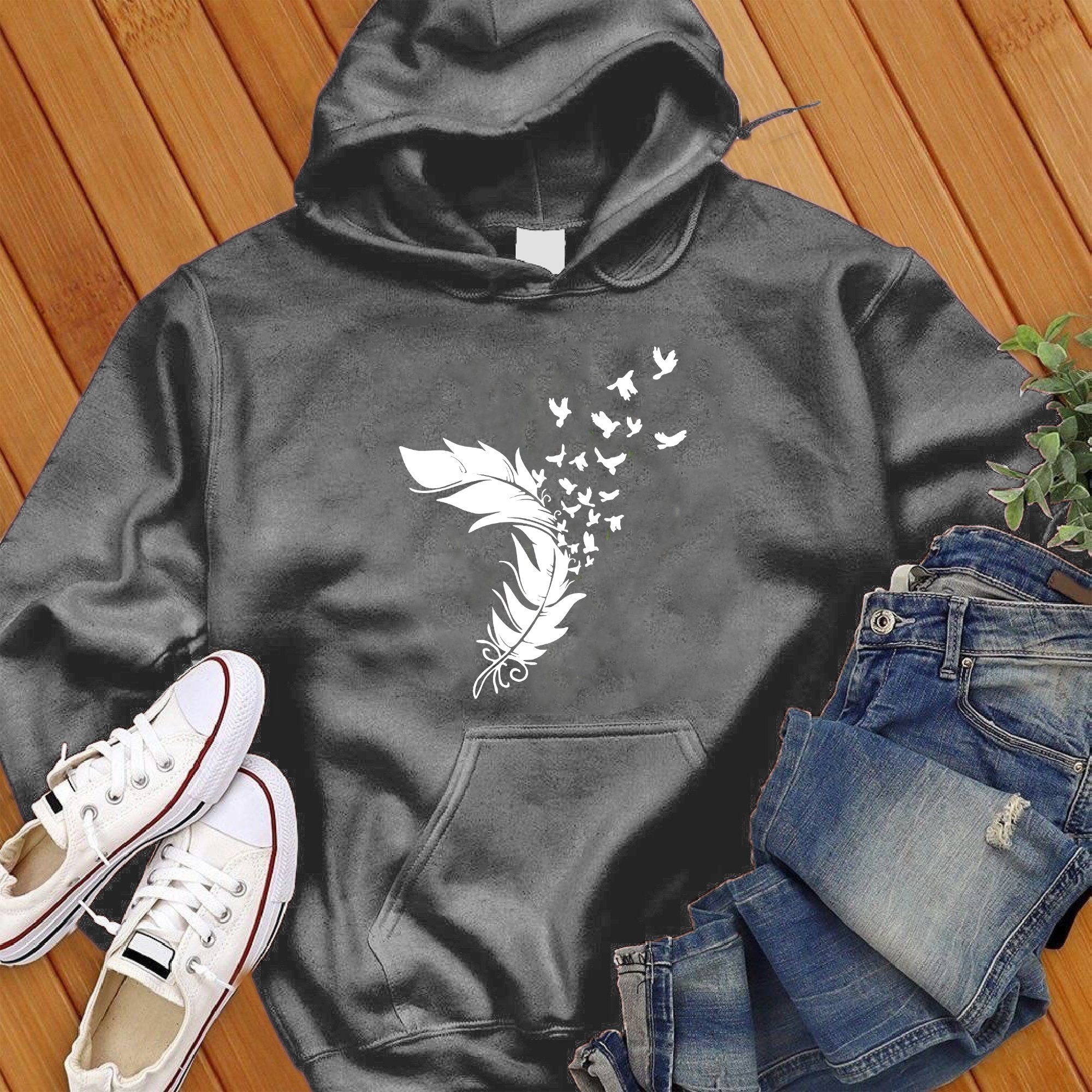 Feather In The Wind Hoodie - Love Tees