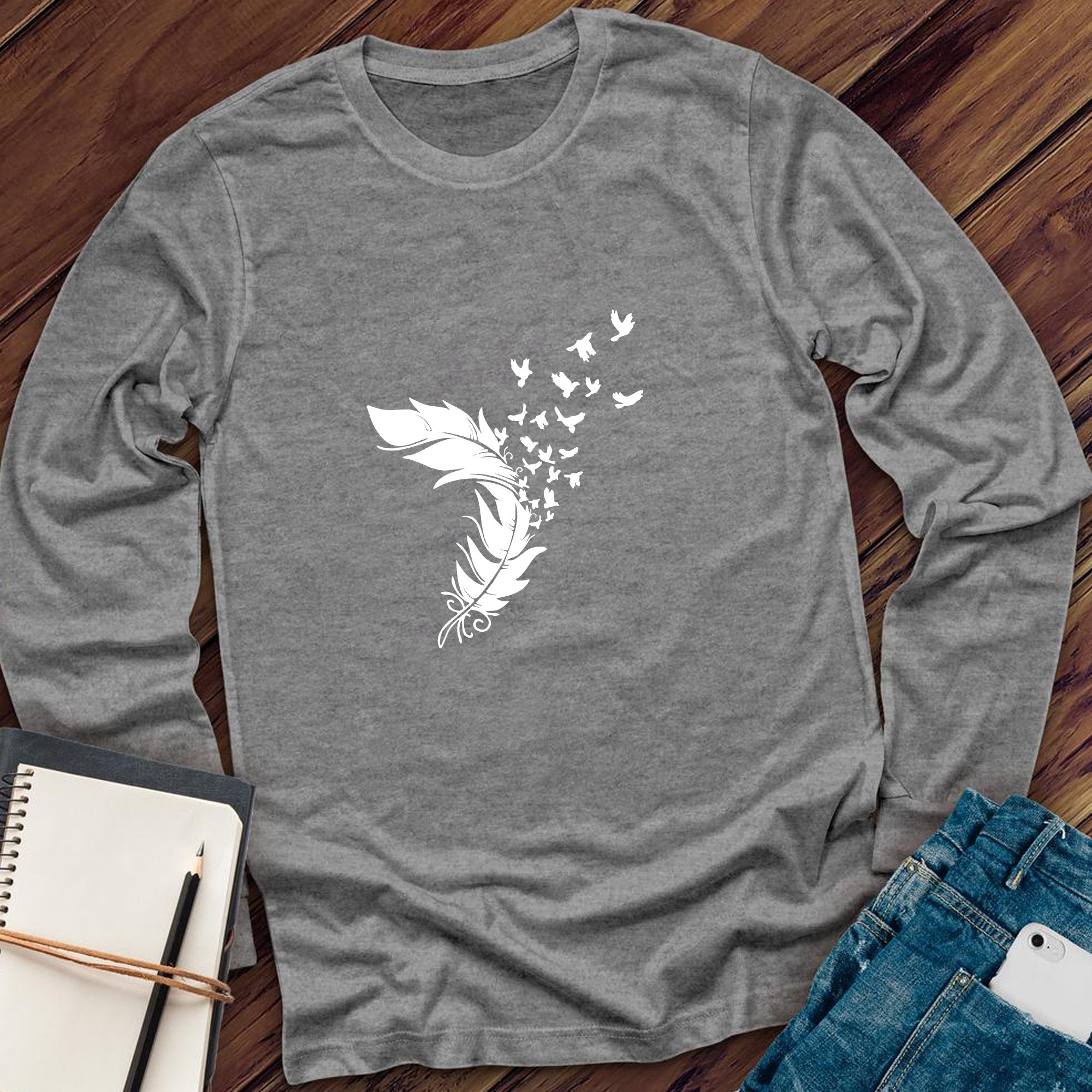 Feather In The Wind Long Sleeve - Love Tees