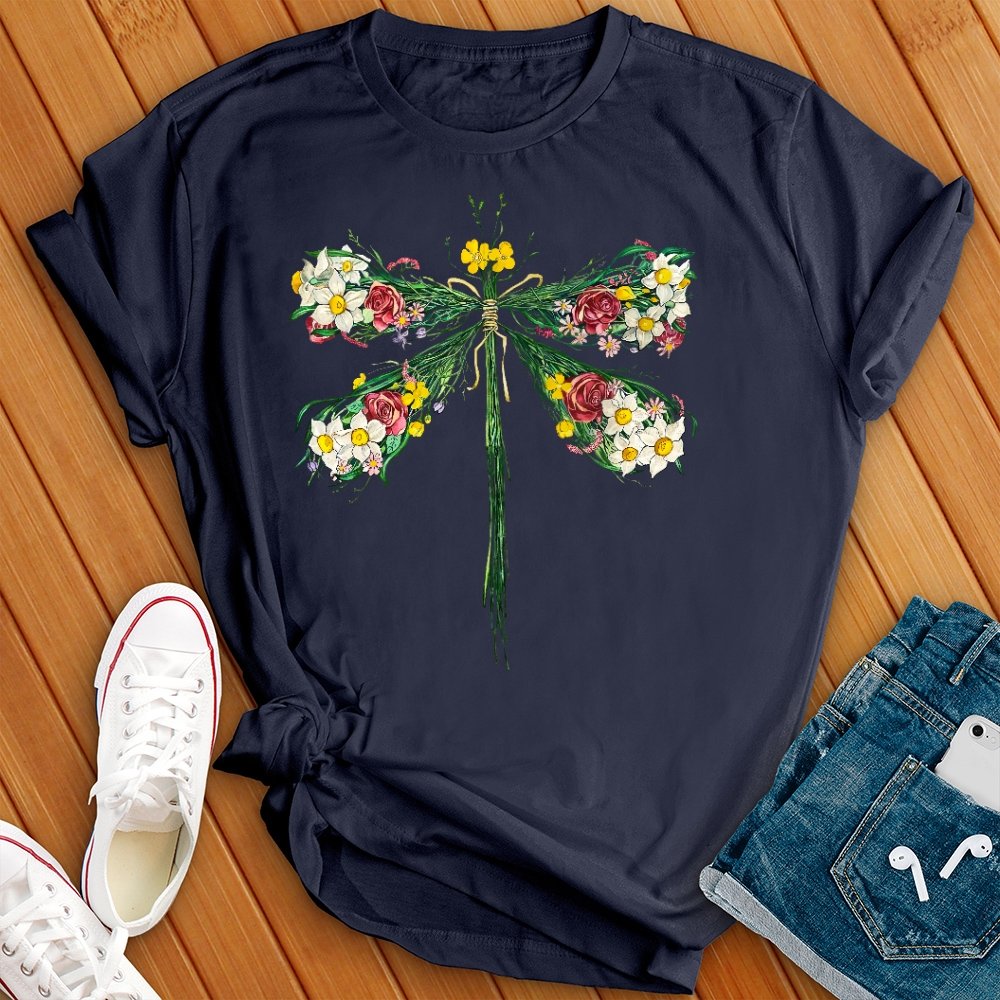 Floral Dragonfly Tee - Love Tees