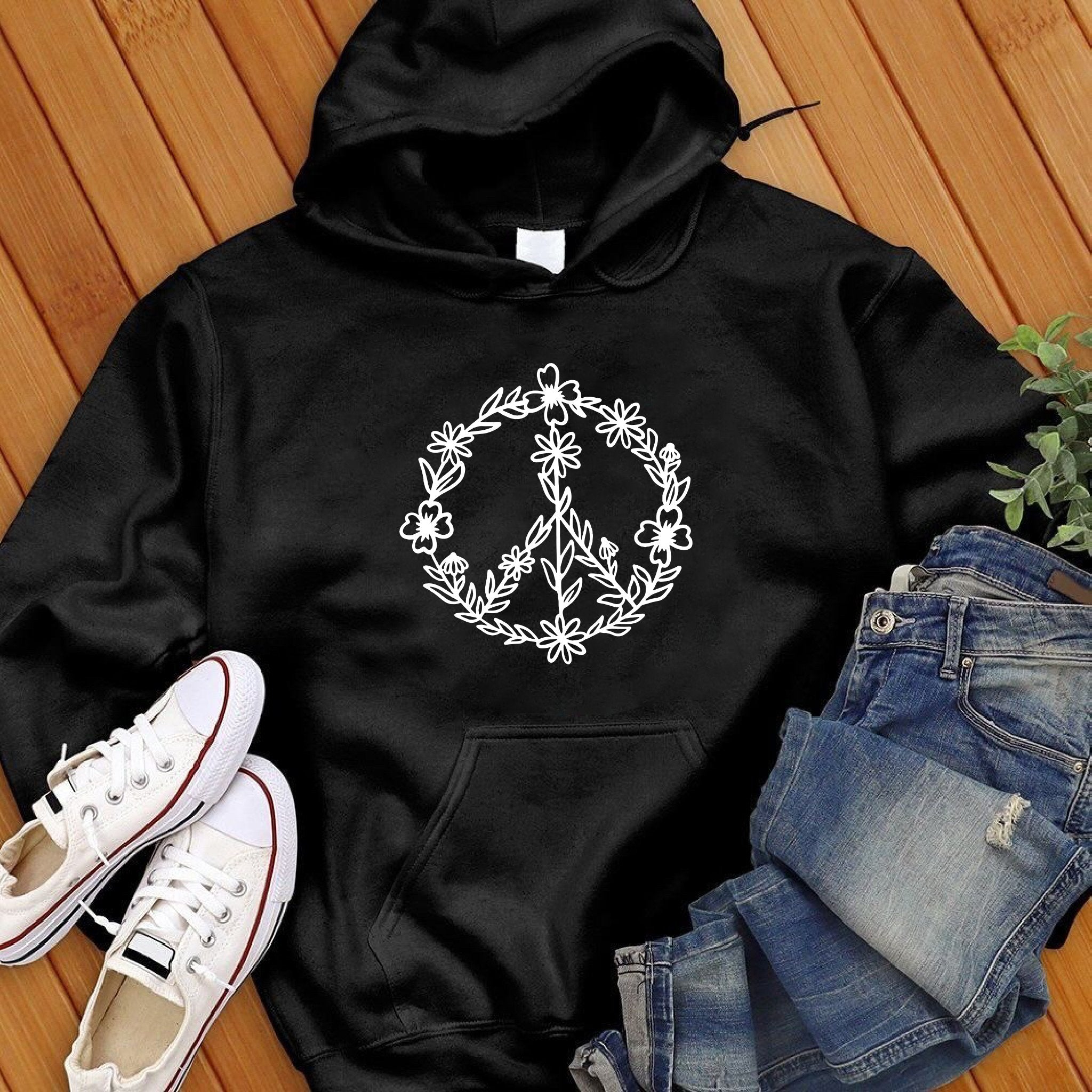 Floral Peace Hoodie - Love Tees