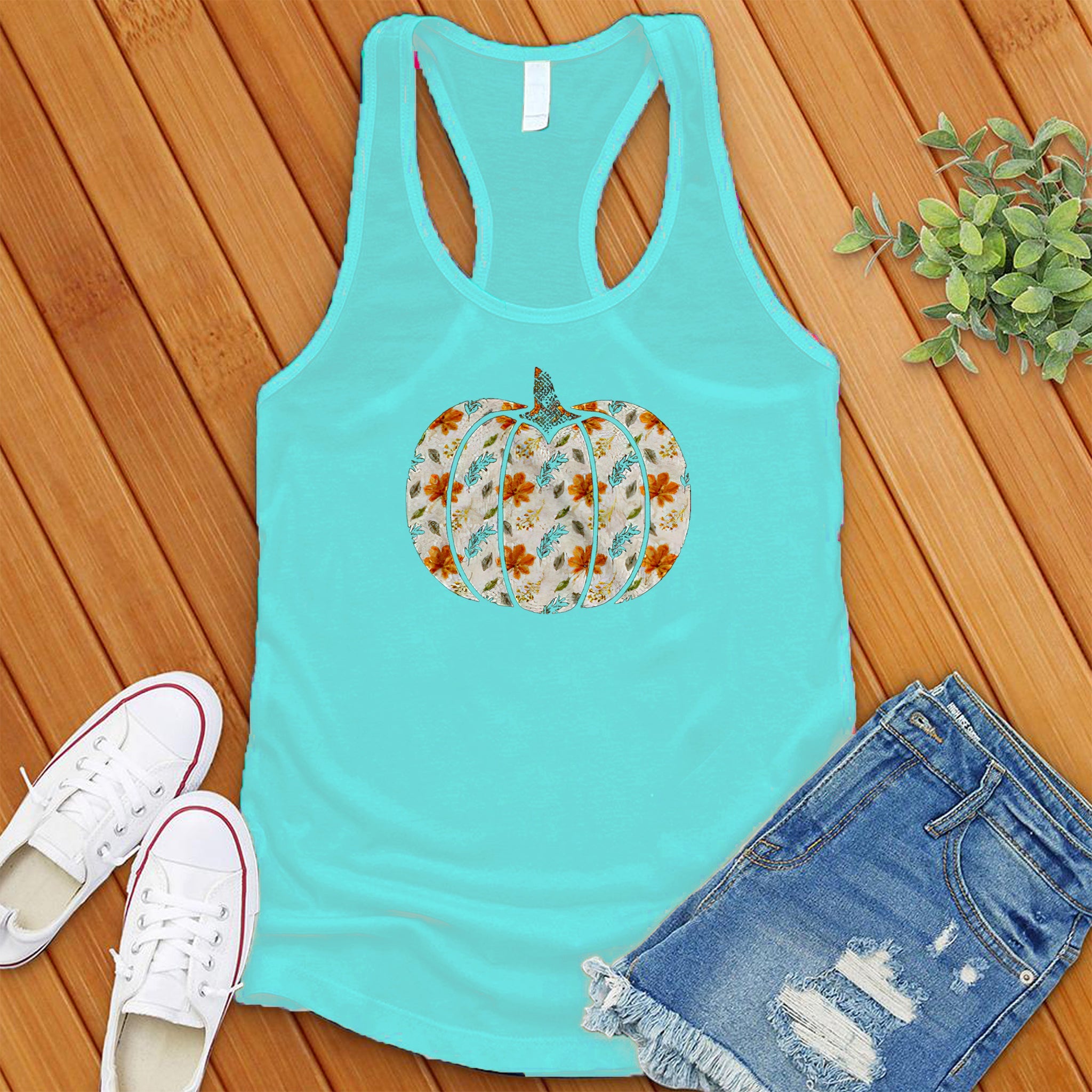 Floral Pumpkin Women's Tank Top - Love Tees