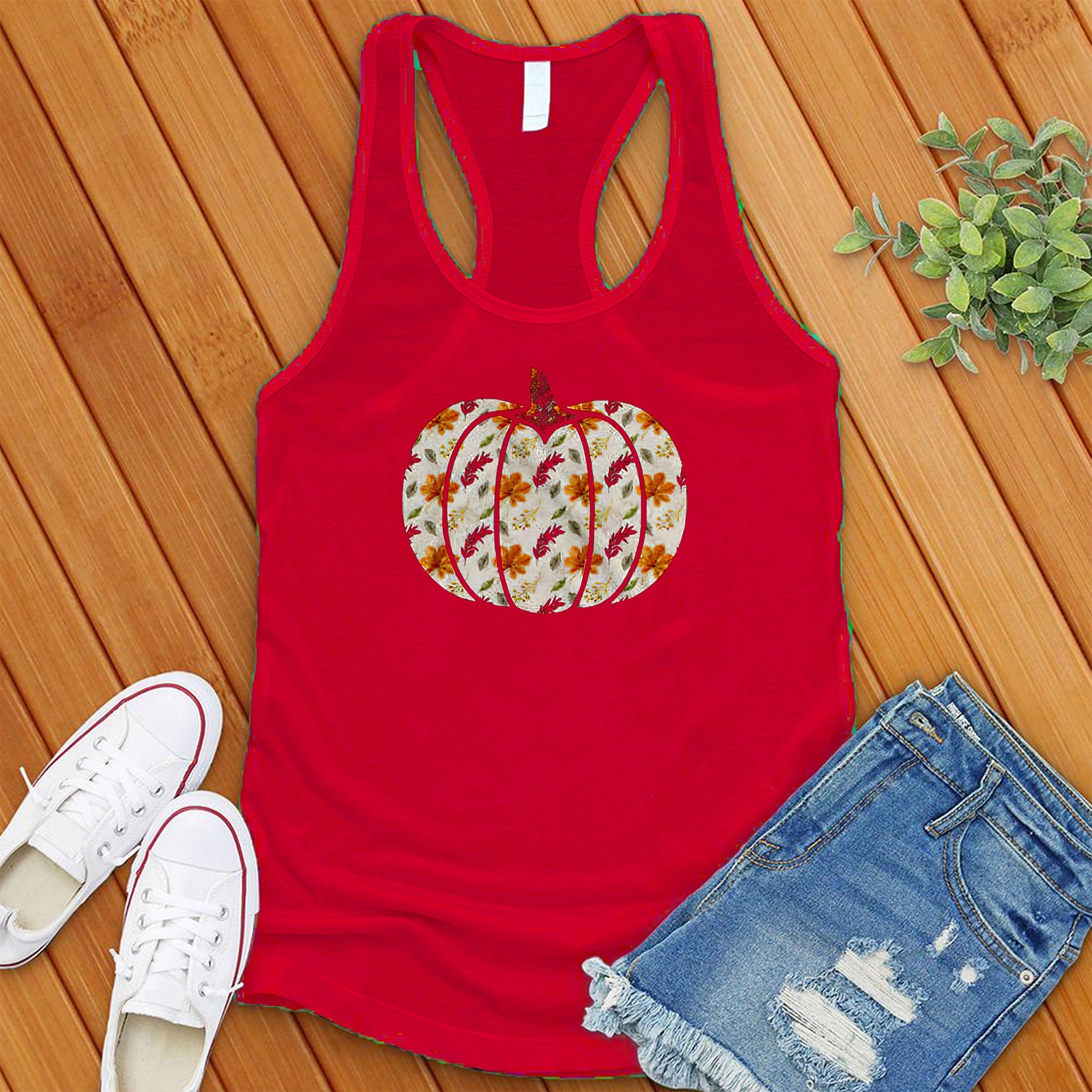 Floral Pumpkin Women's Tank Top - Love Tees