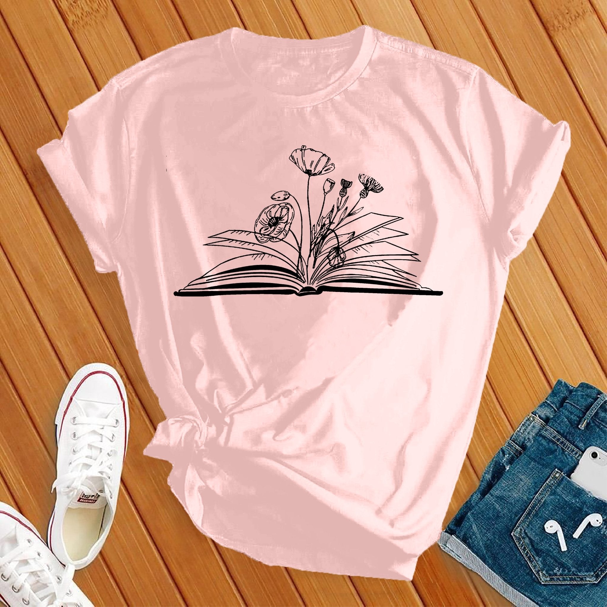 Flower Books Reader Tee - Love Tees