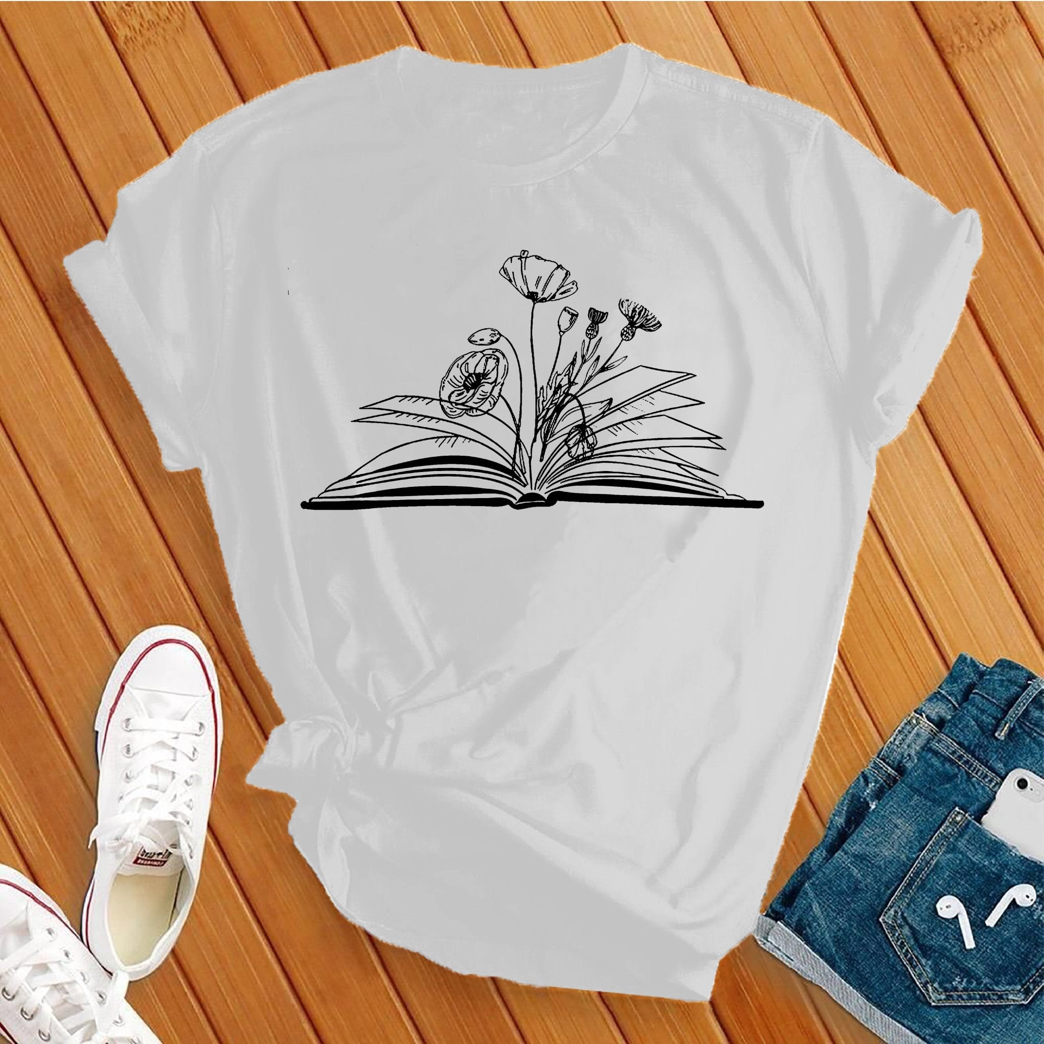 Flower Books Reader Tee - Love Tees