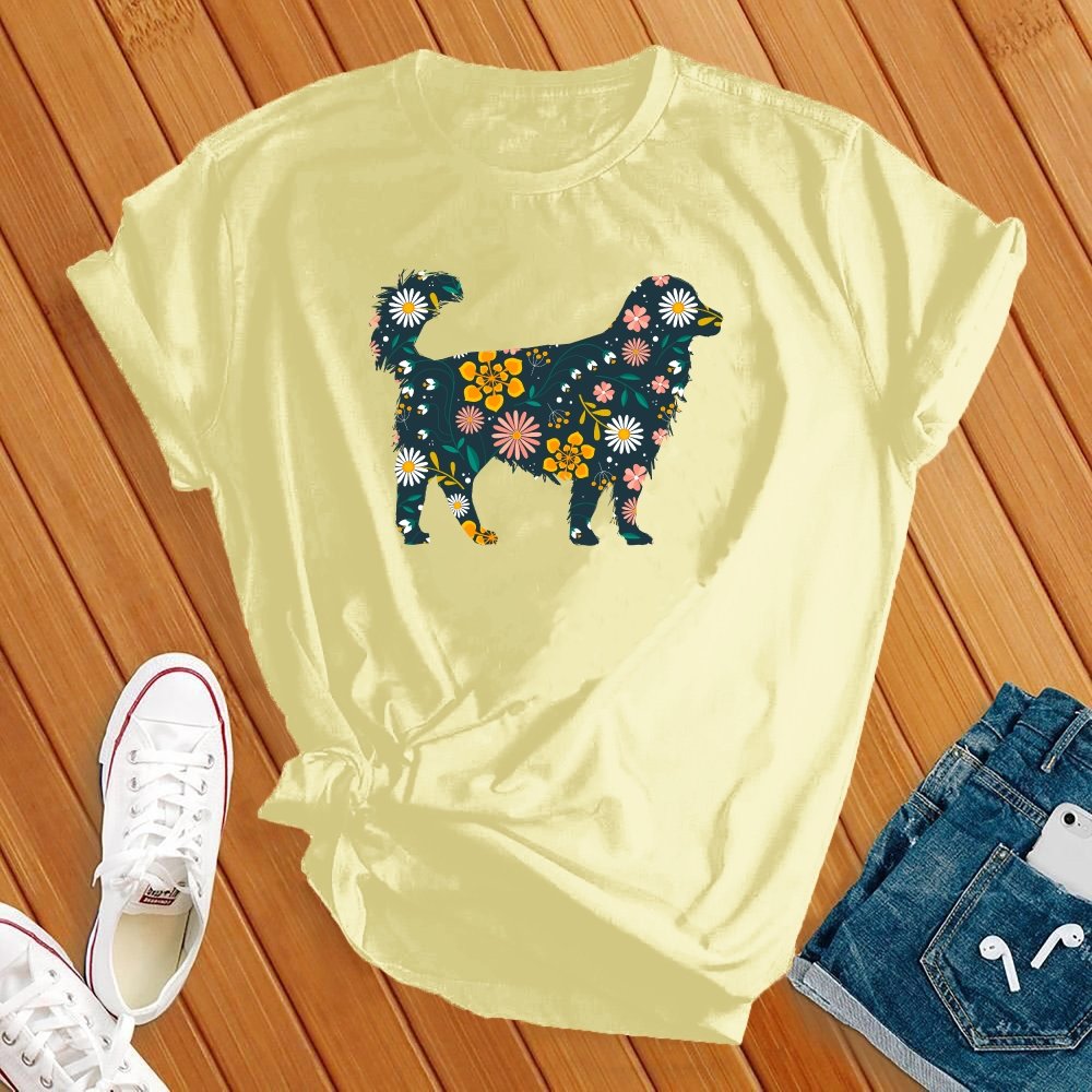 Golden Retriever Floral Tee - Love Tees