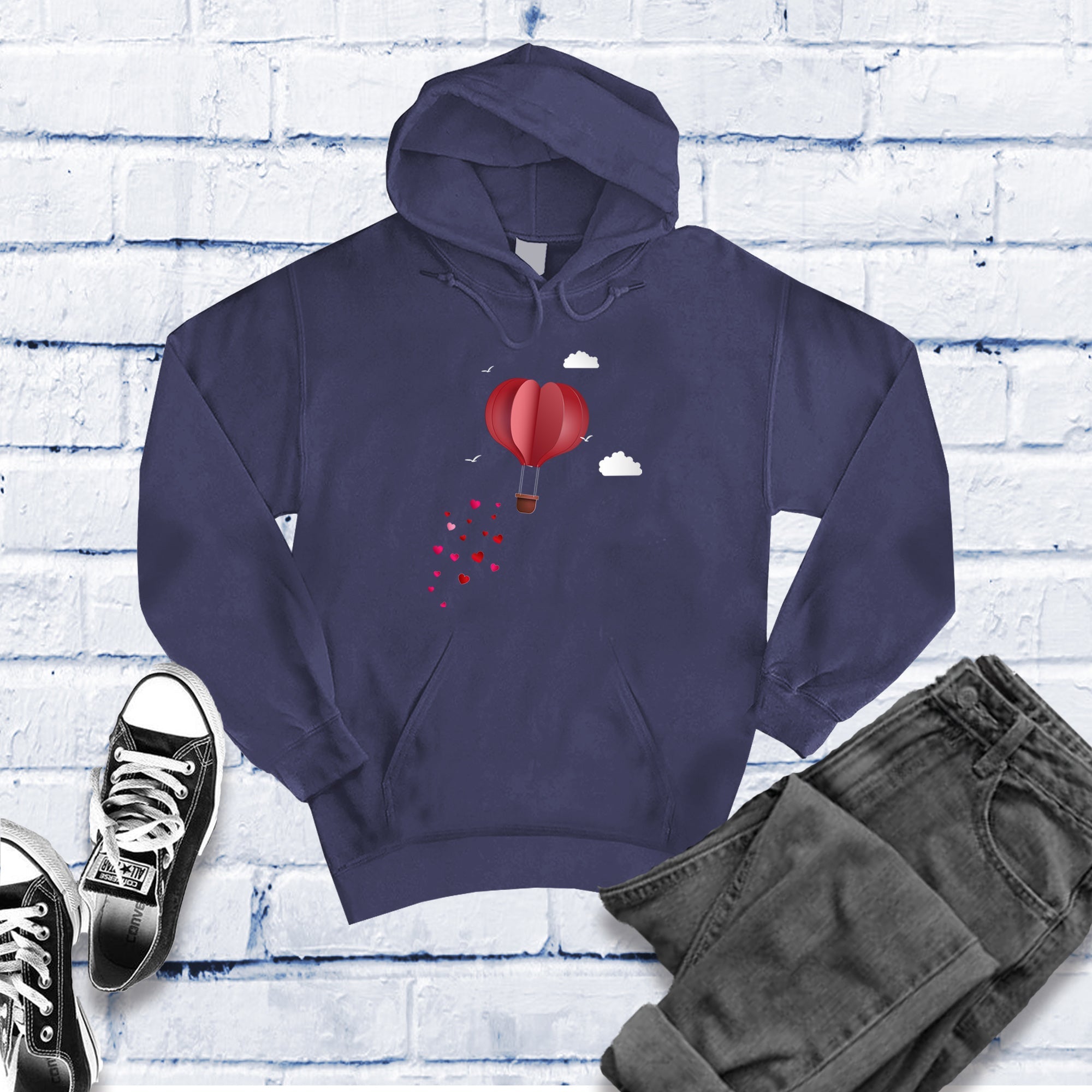 Heart Air Balloon Hoodie - Love Tees