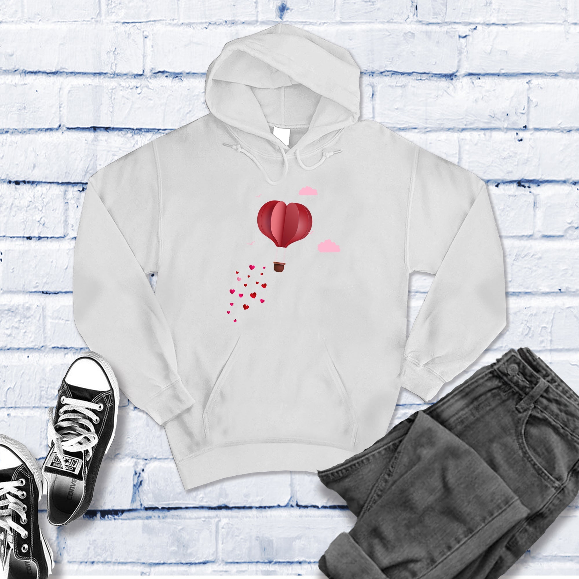 Heart Air Balloon Hoodie - Love Tees