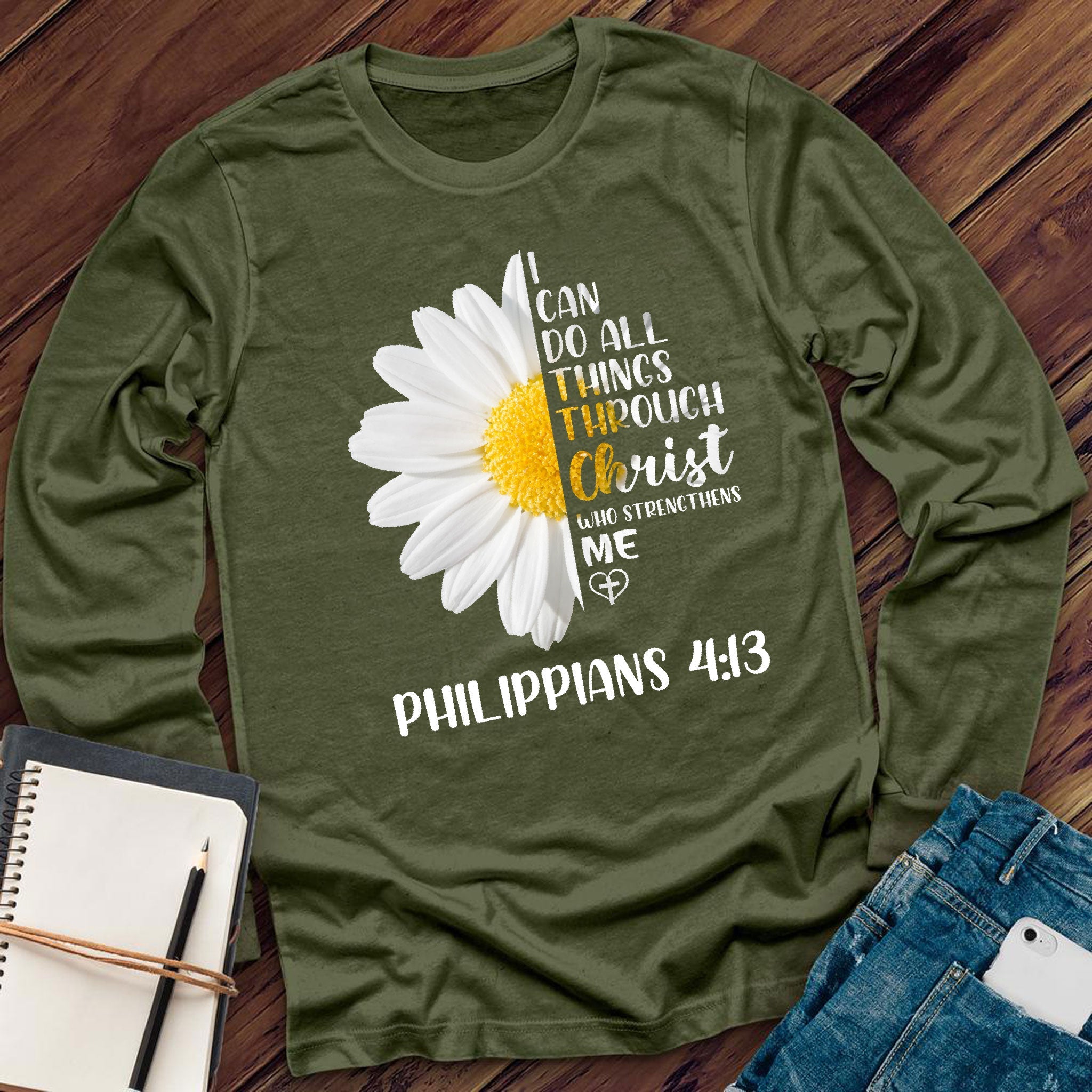 I Can Do All Things Flowers Long Sleeve - Love Tees