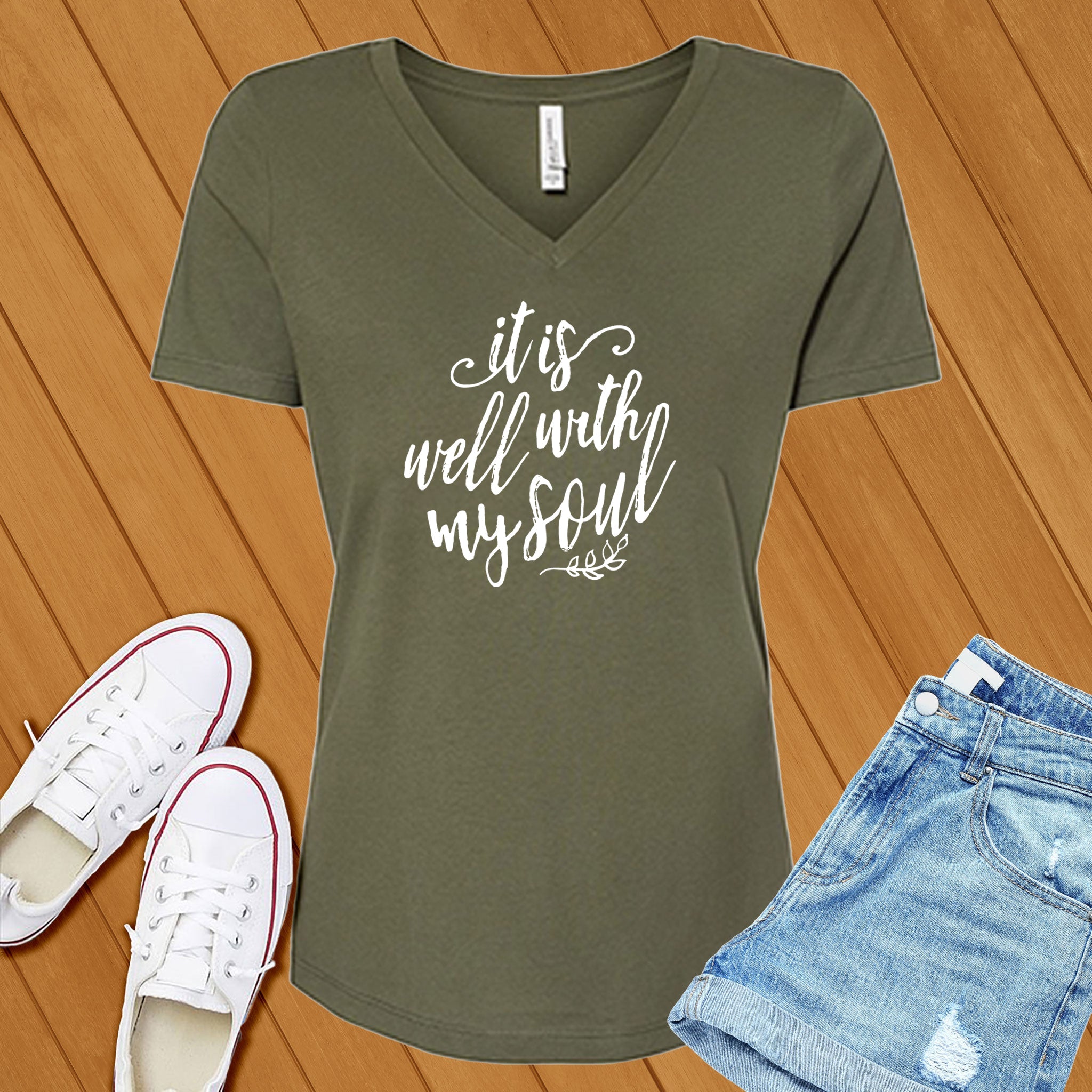 It is Well With My Soul 3 V-Neck - Love Tees