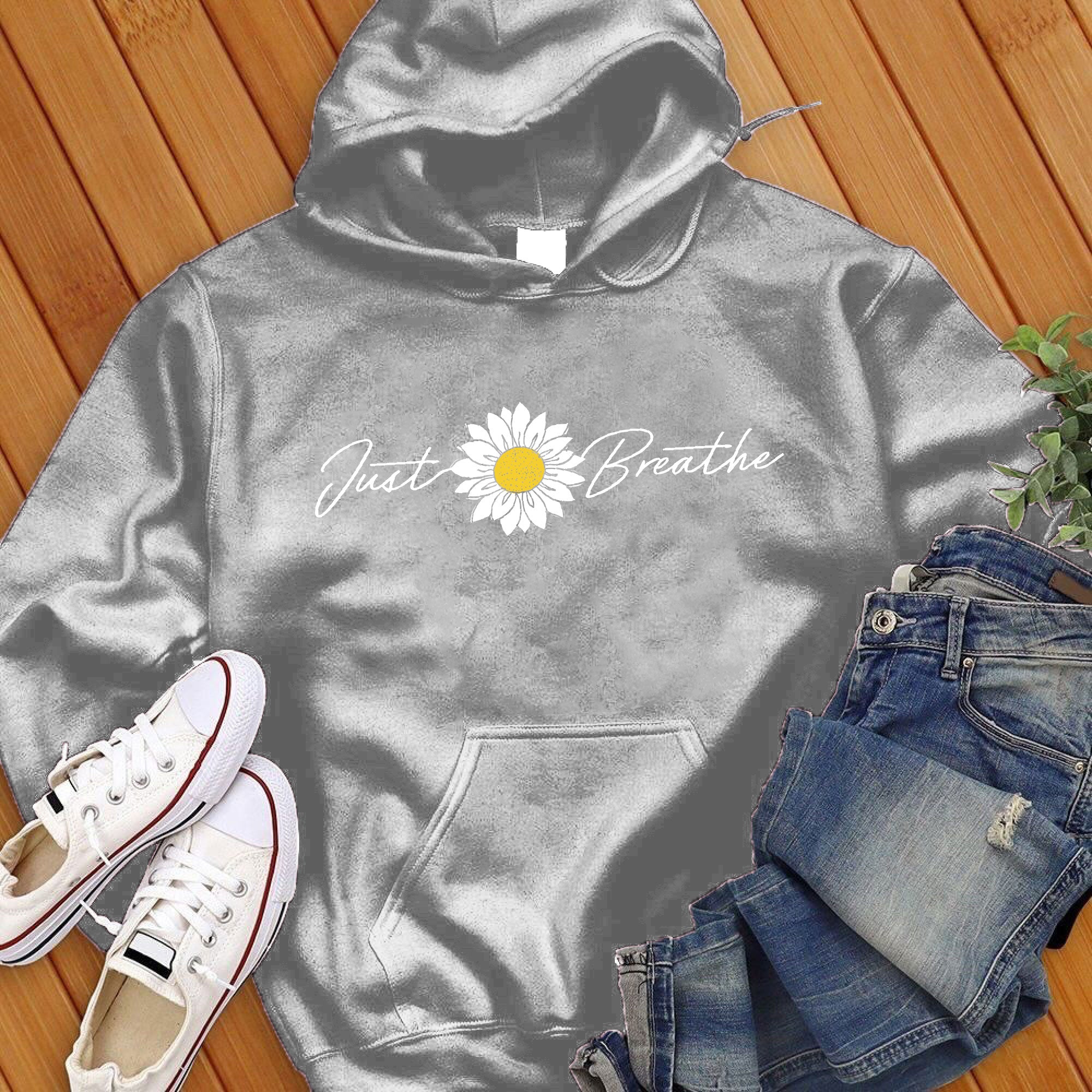 Just Breathe Flower Hoodie - Love Tees