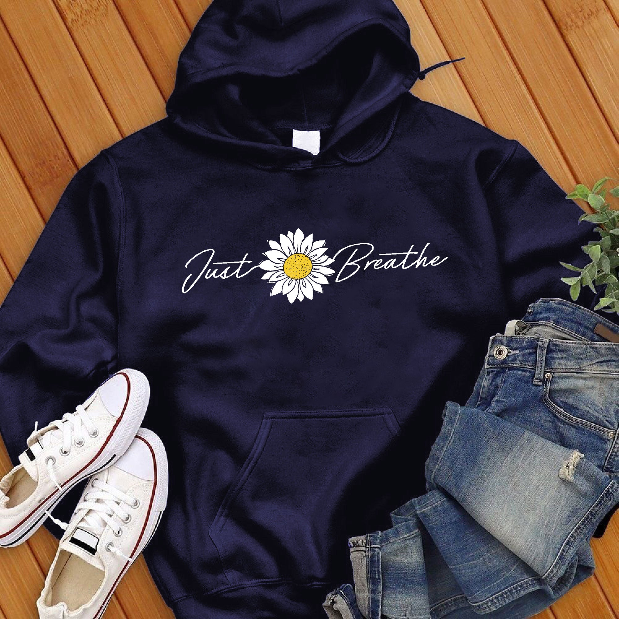 Just Breathe Flower Hoodie - Love Tees