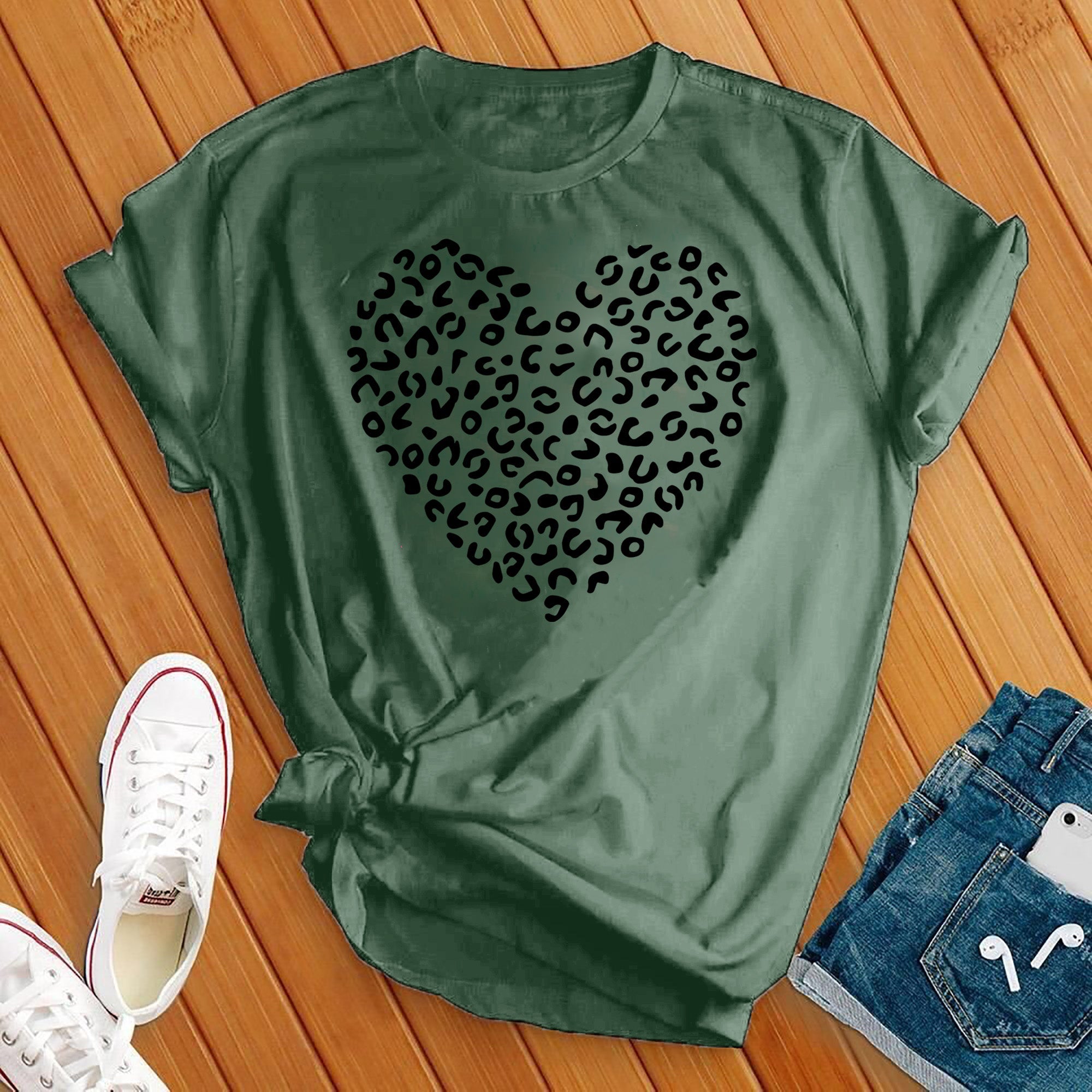 Leopard Heart Tee - Love Tees