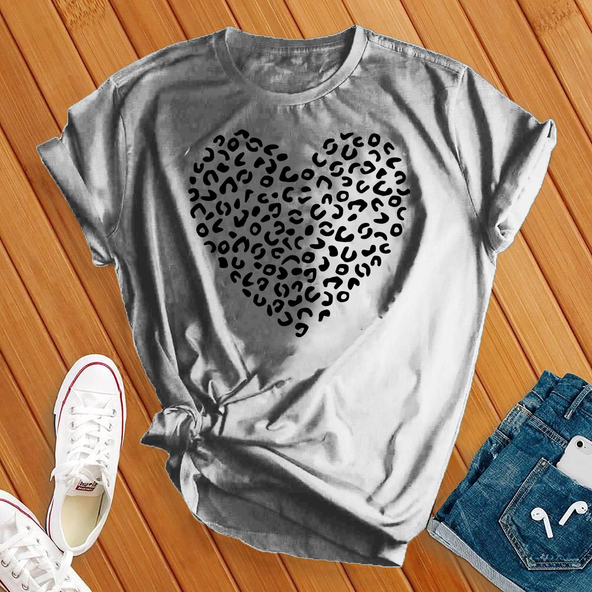 Leopard Heart Tee - Love Tees