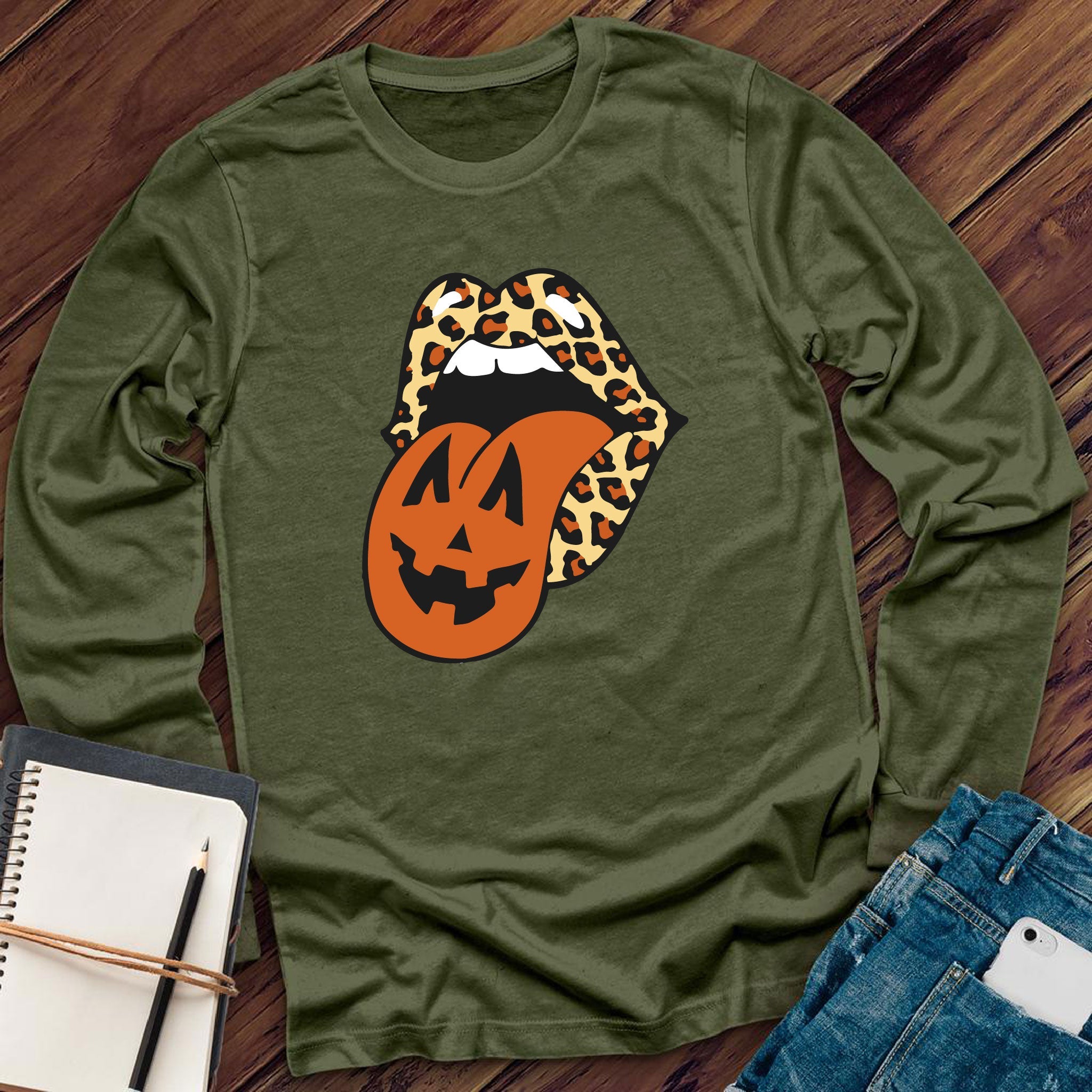 Leopard Lips Halloween Long Sleeve - Love Tees