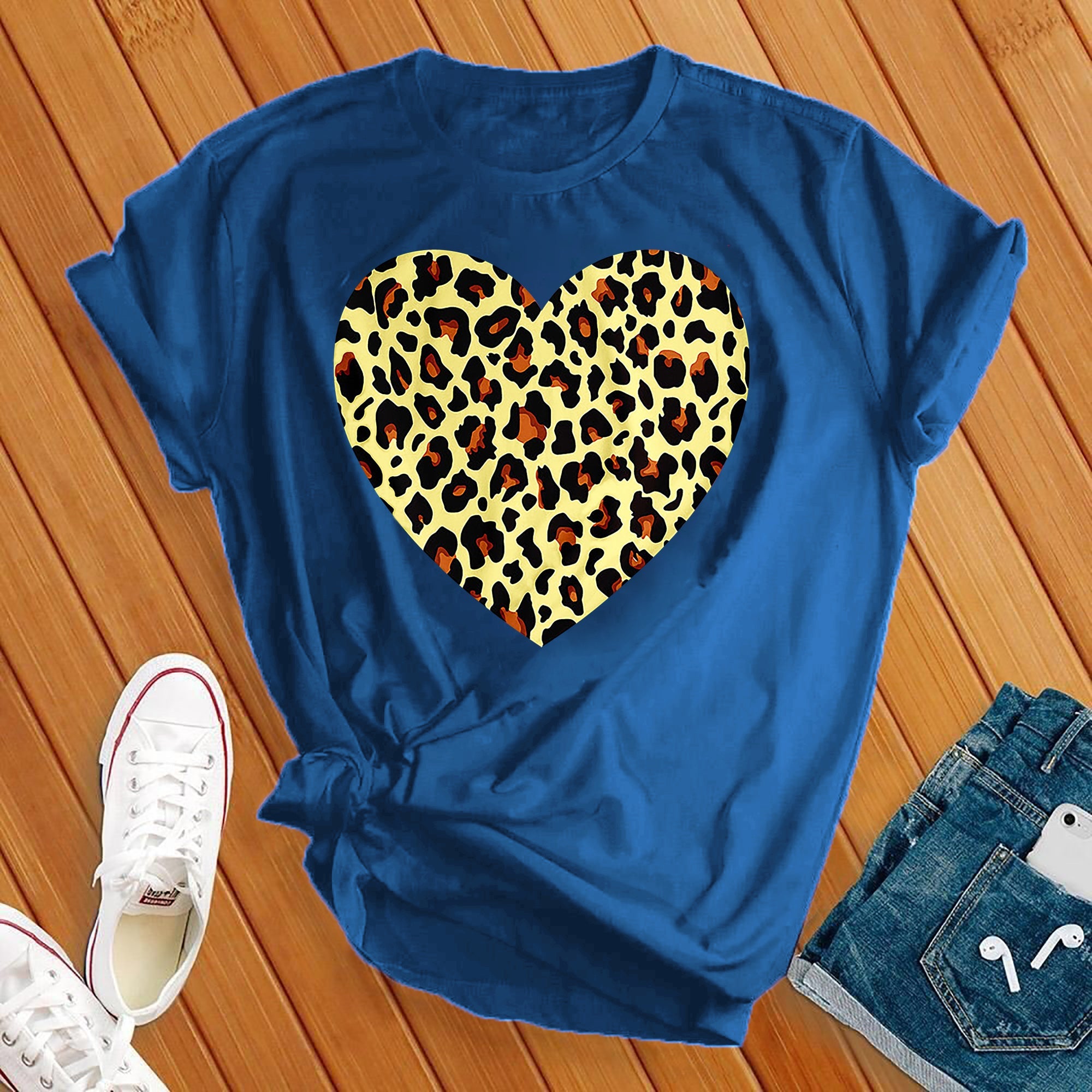 Leopard Love Heart Print Tee - Love Tees