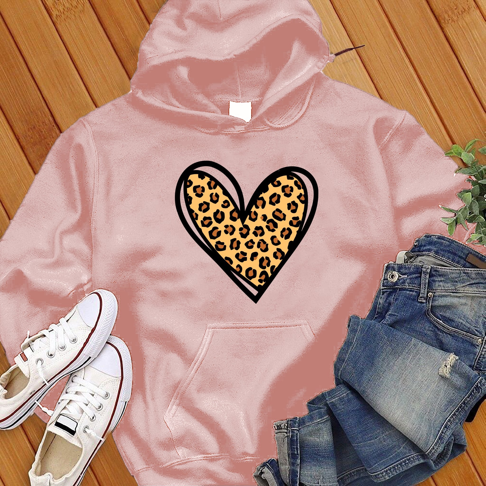 Leopard Print Cute Heart Hoodie - Love Tees