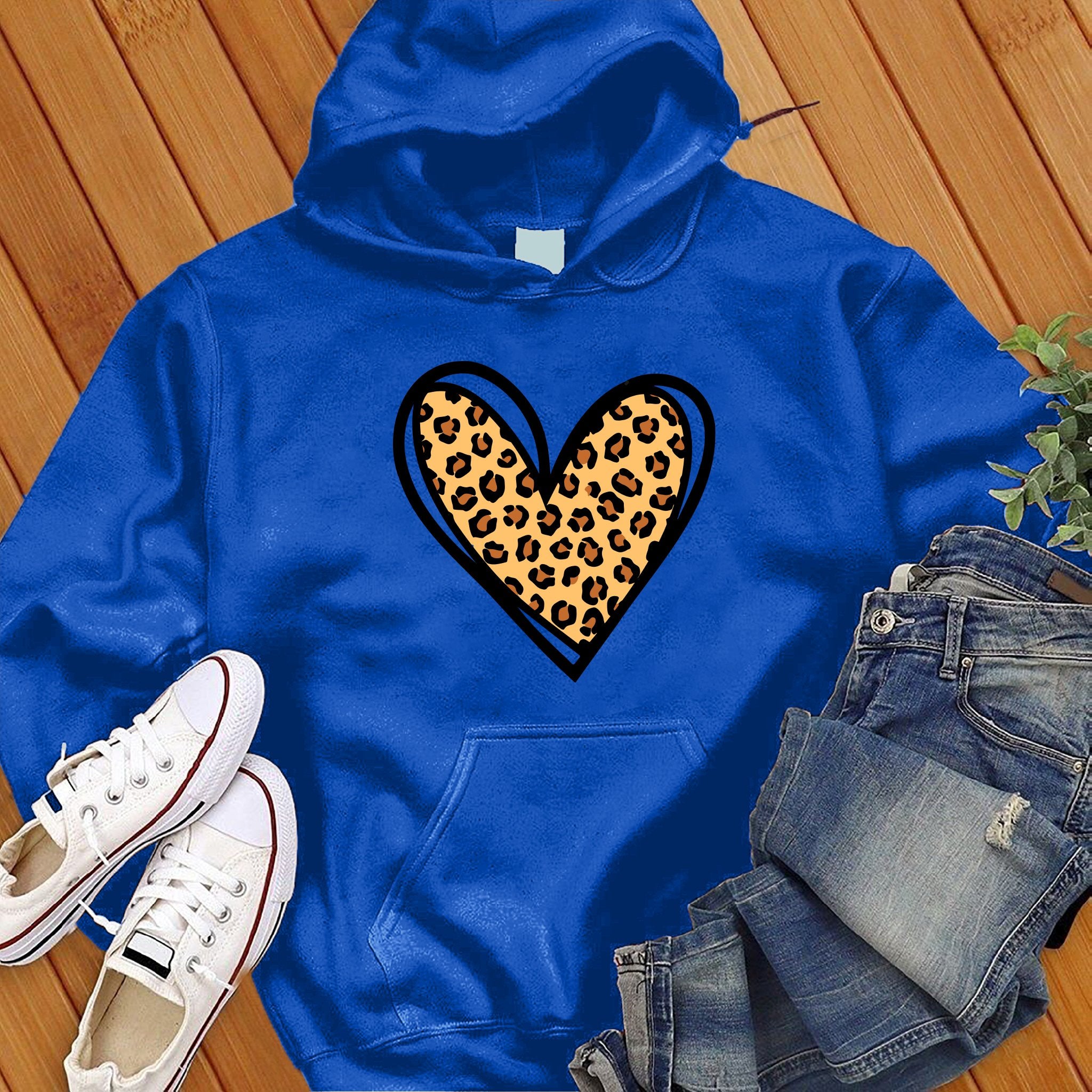 Leopard Print Cute Heart Hoodie - Love Tees