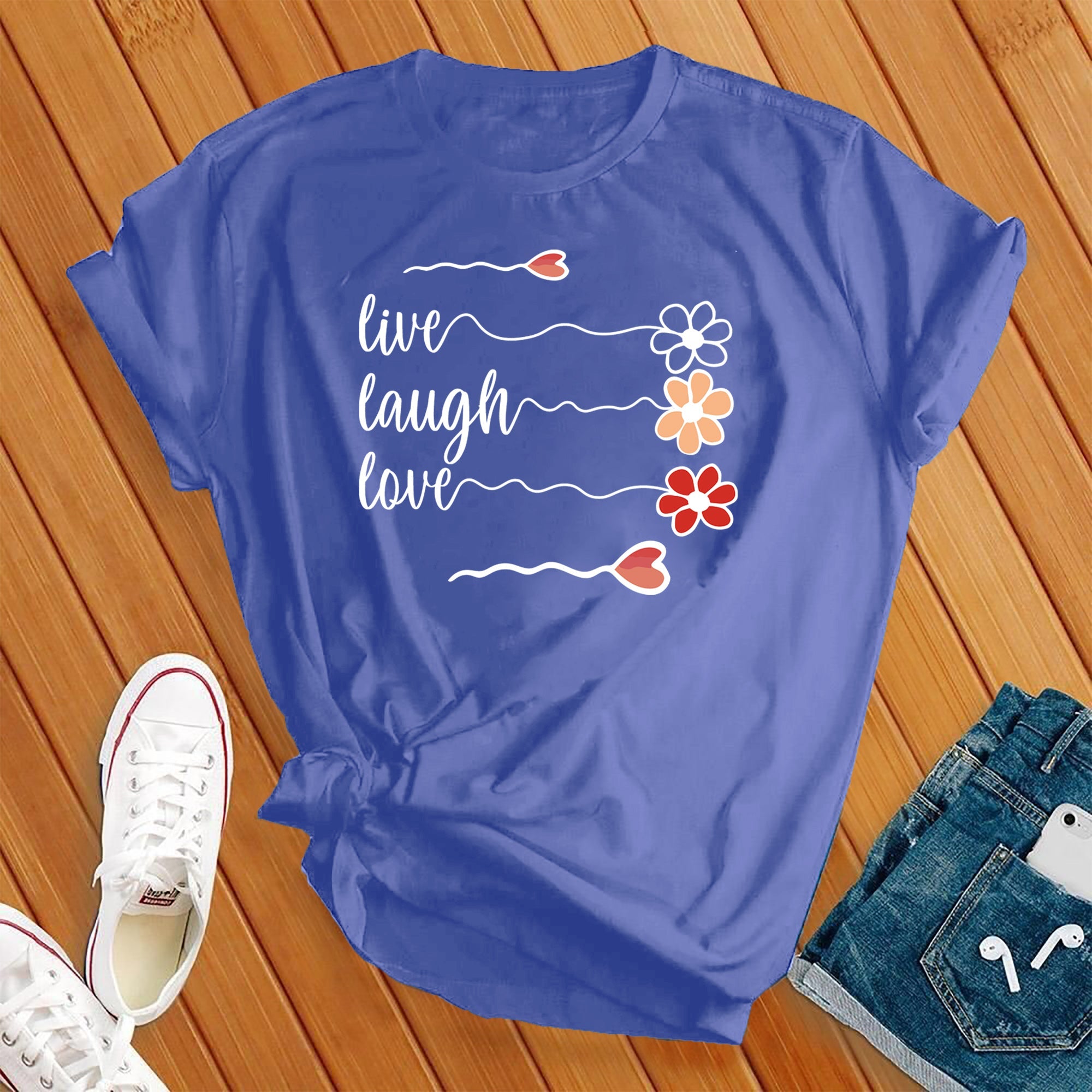 Live Laugh Love Flowers Tee - Love Tees