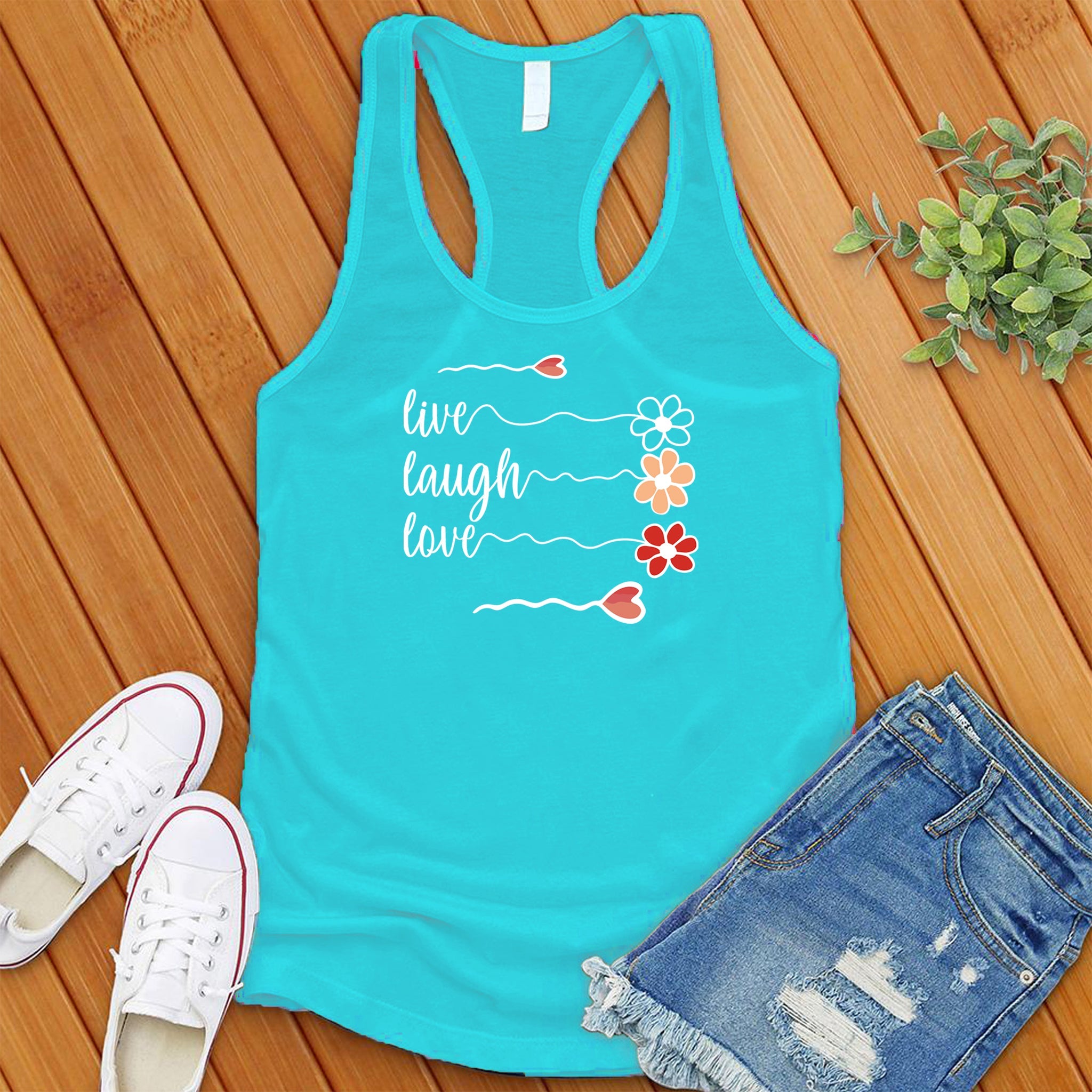 Live Laugh Love Flowers Women's Tank Top - Love Tees