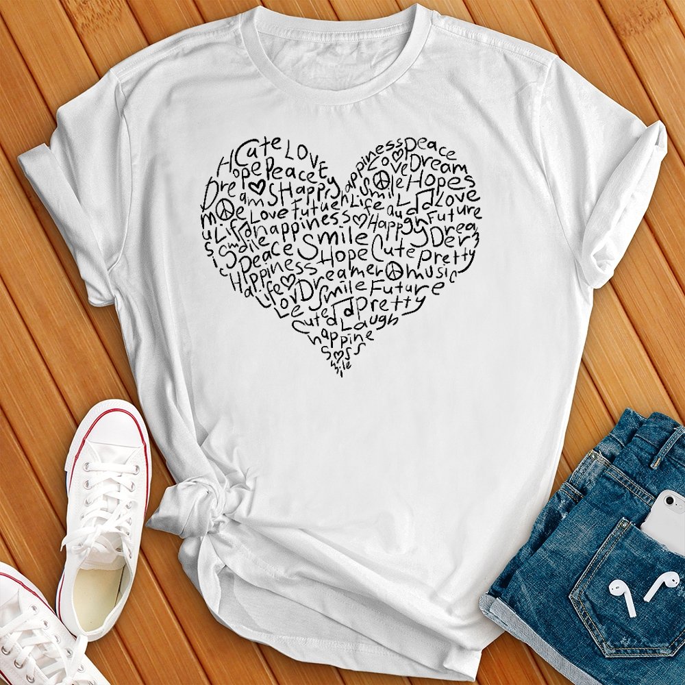 Love Heart 2 Tee - Love Tees