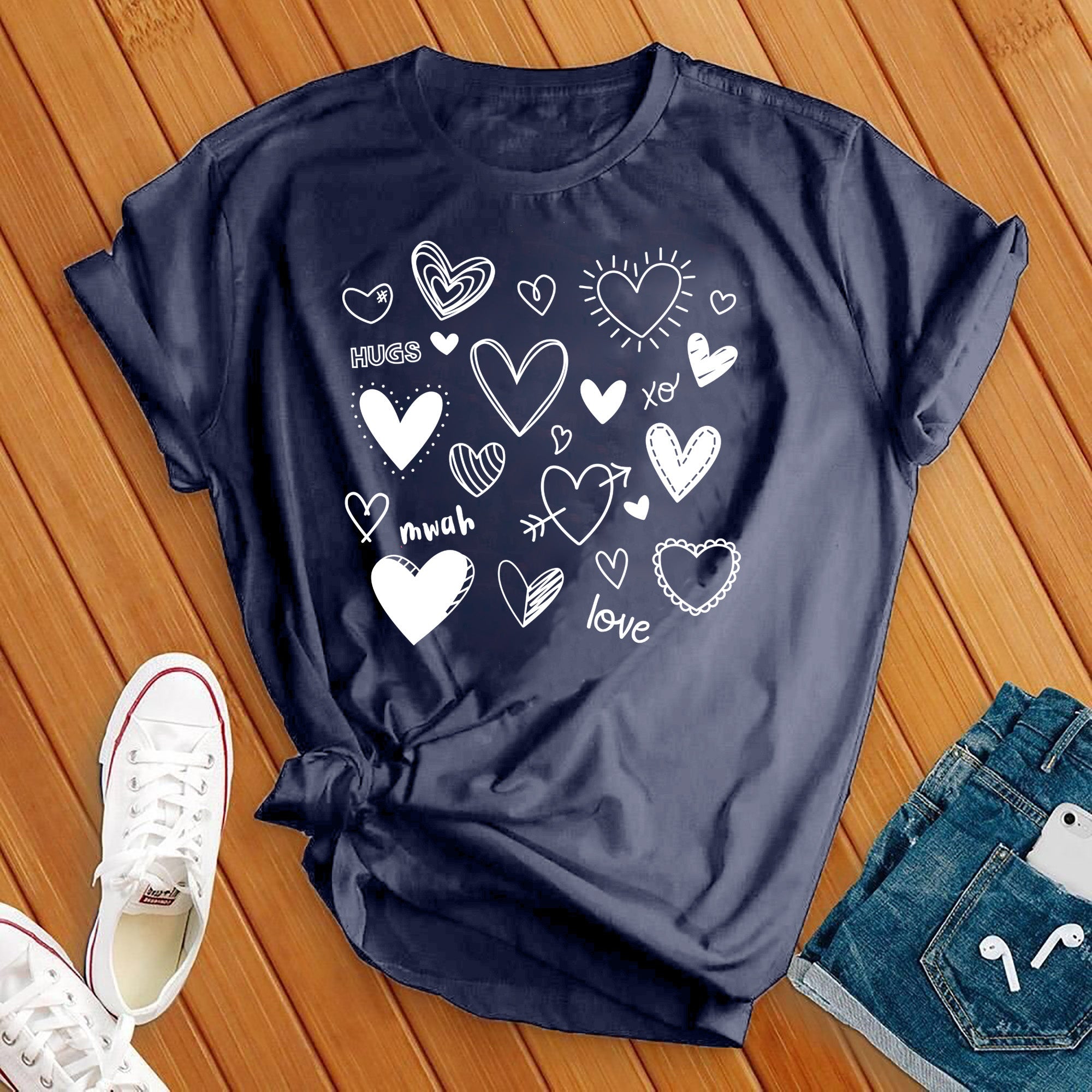 Loveheart Collage White Tee - Love Tees