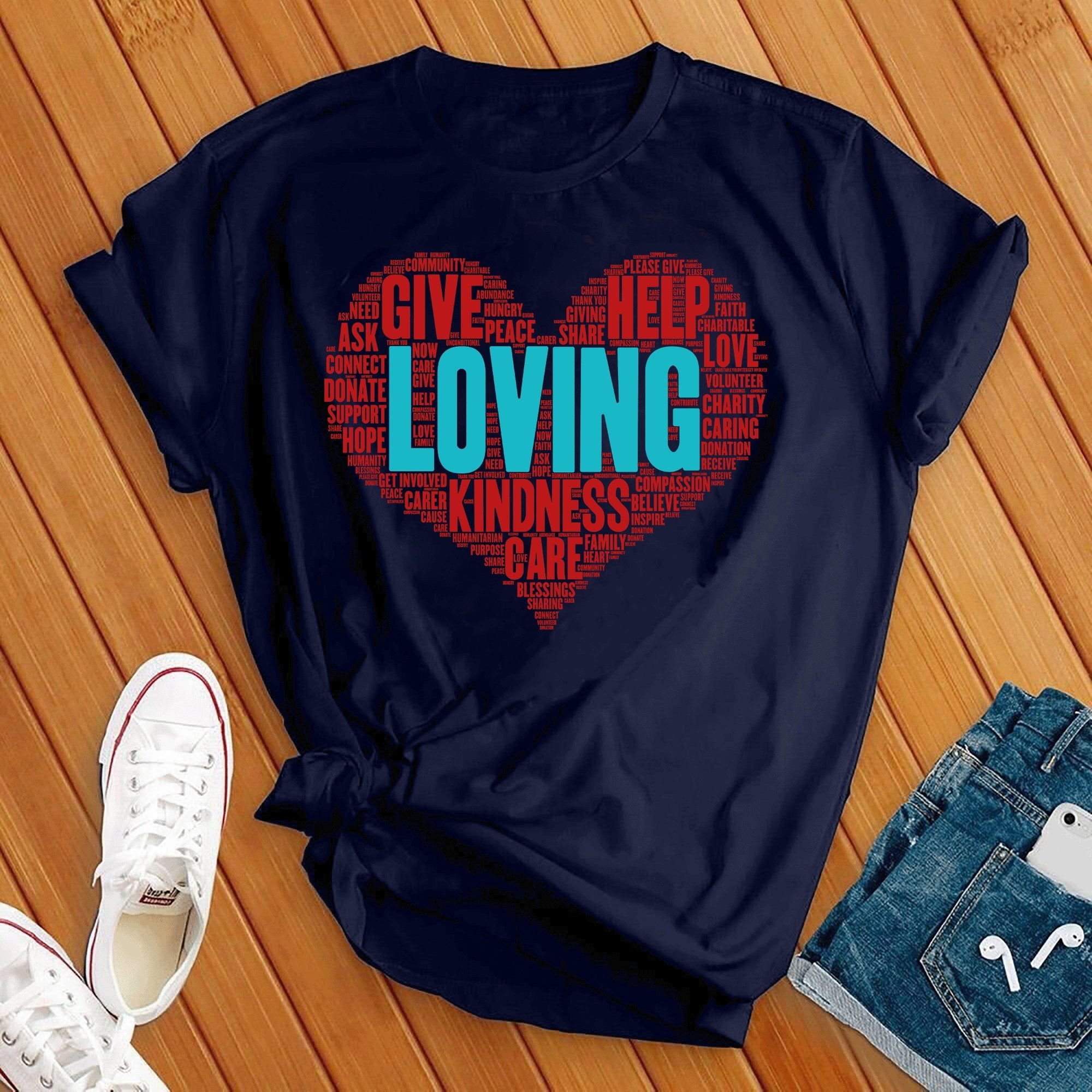 Loving Heart Wordart Tee - Love Tees