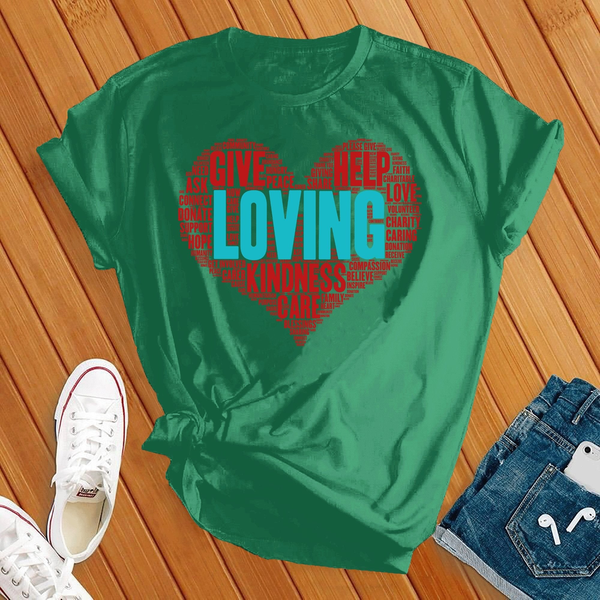 Loving Heart Wordart Tee - Love Tees