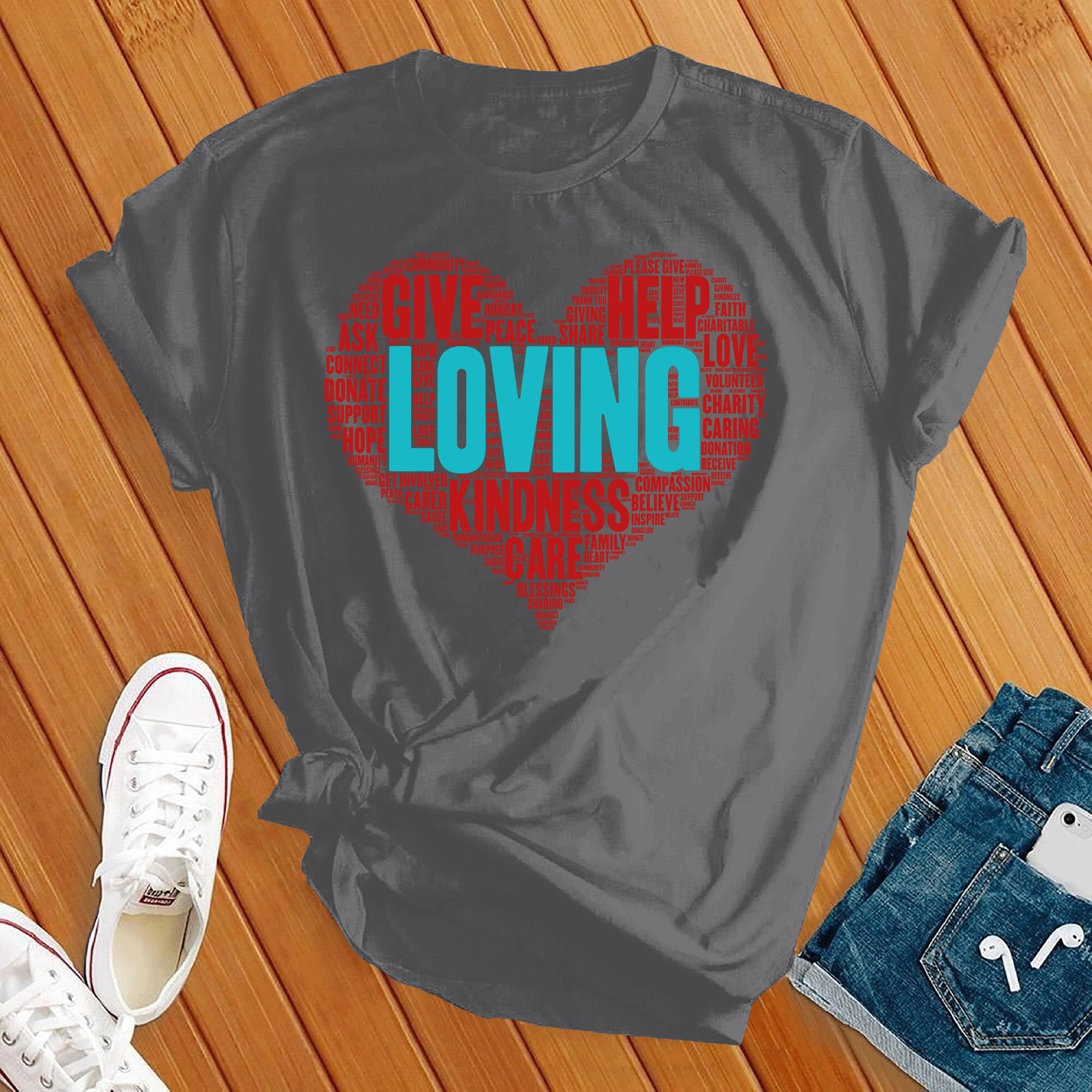 Loving Heart Wordart Tee - Love Tees