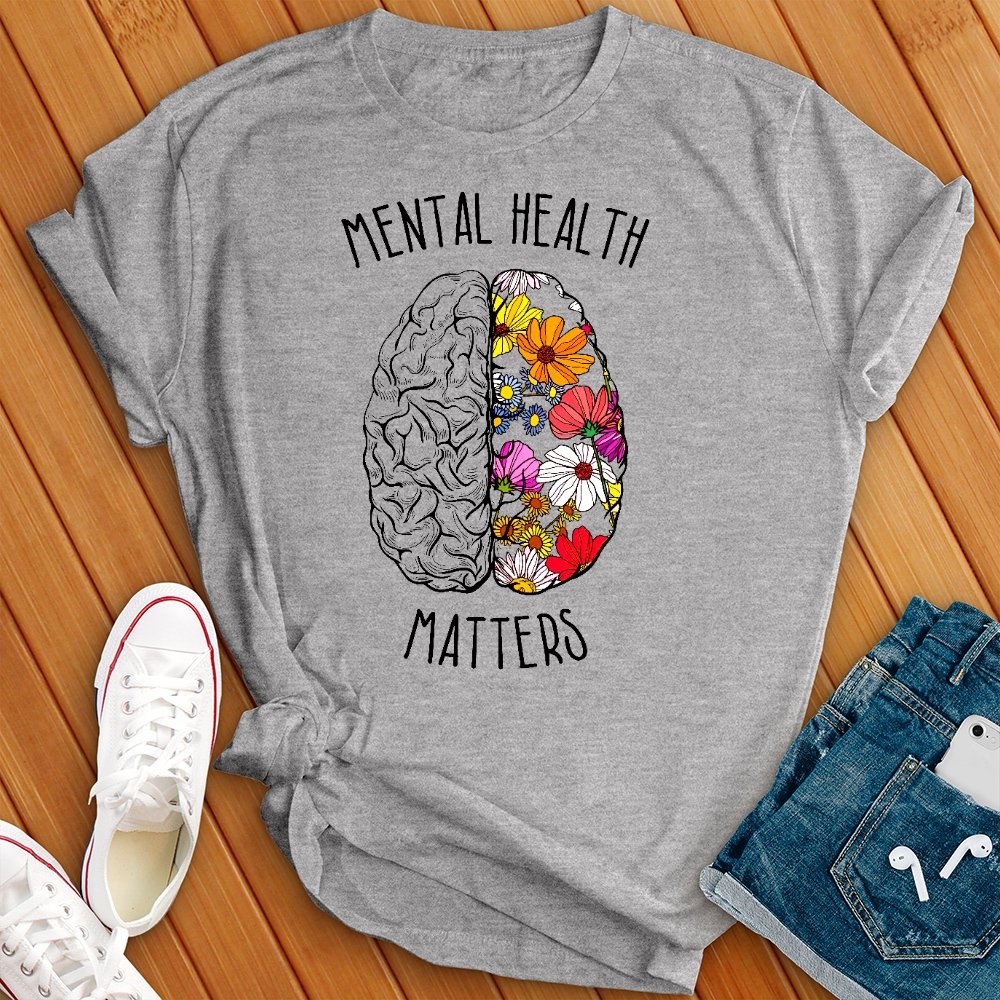 Mental Health Matters Floral Brain Tee - Love Tees