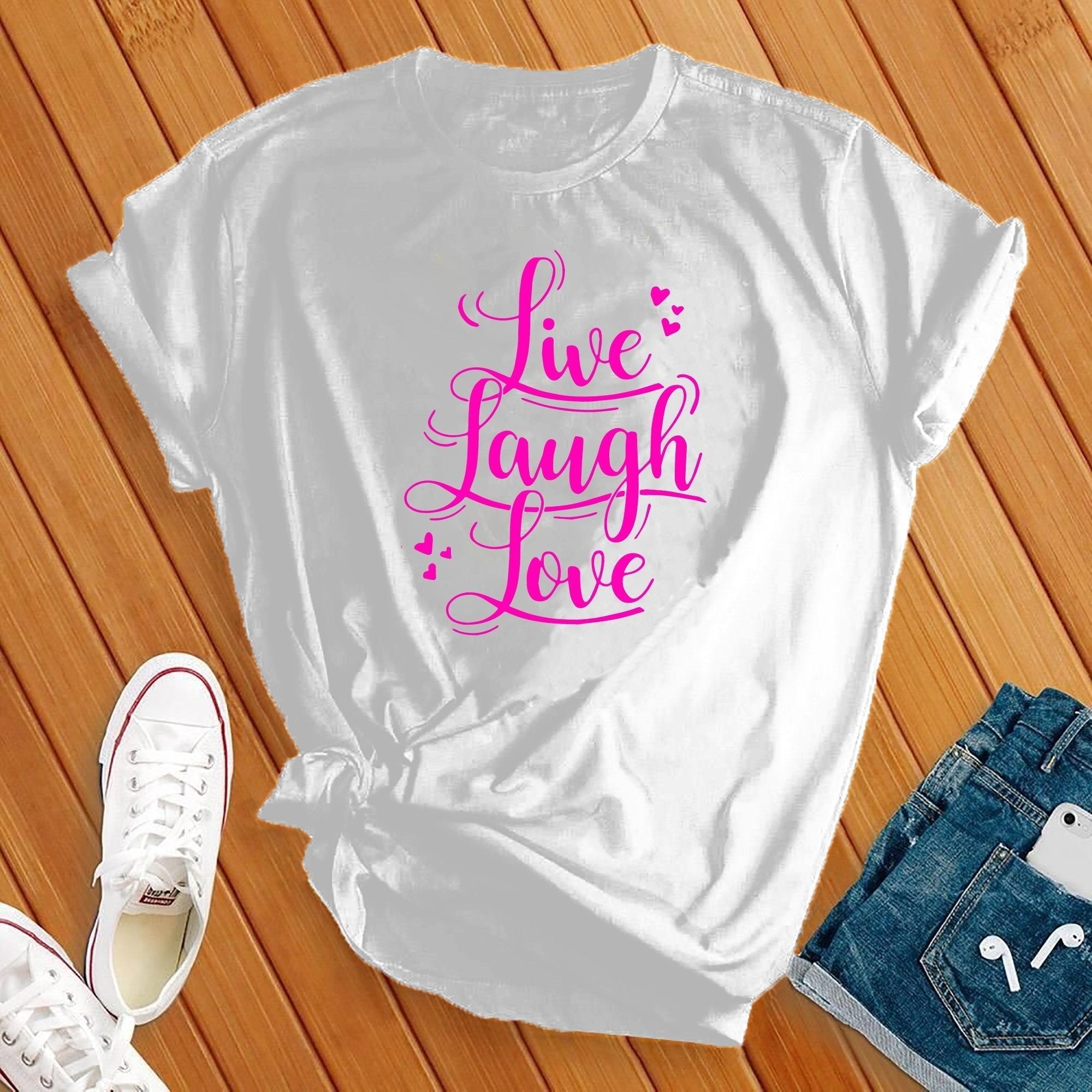 Neon Live Laugh Love Tee - Love Tees