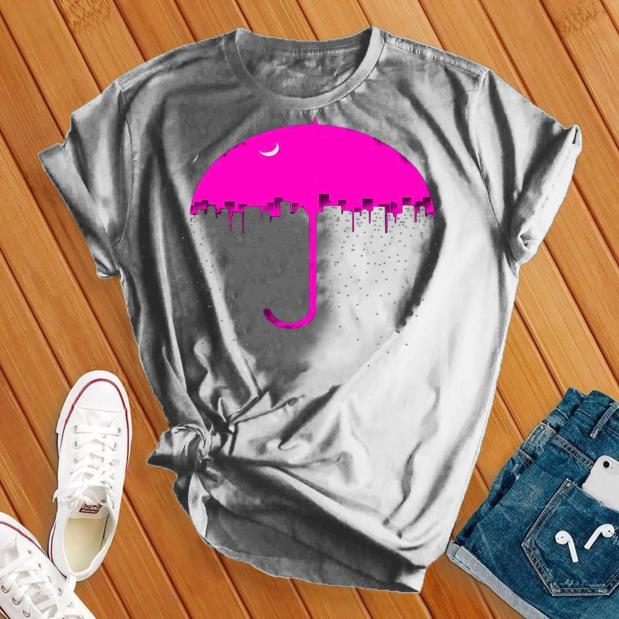 Neon Umbrella Moon Tee - Love Tees