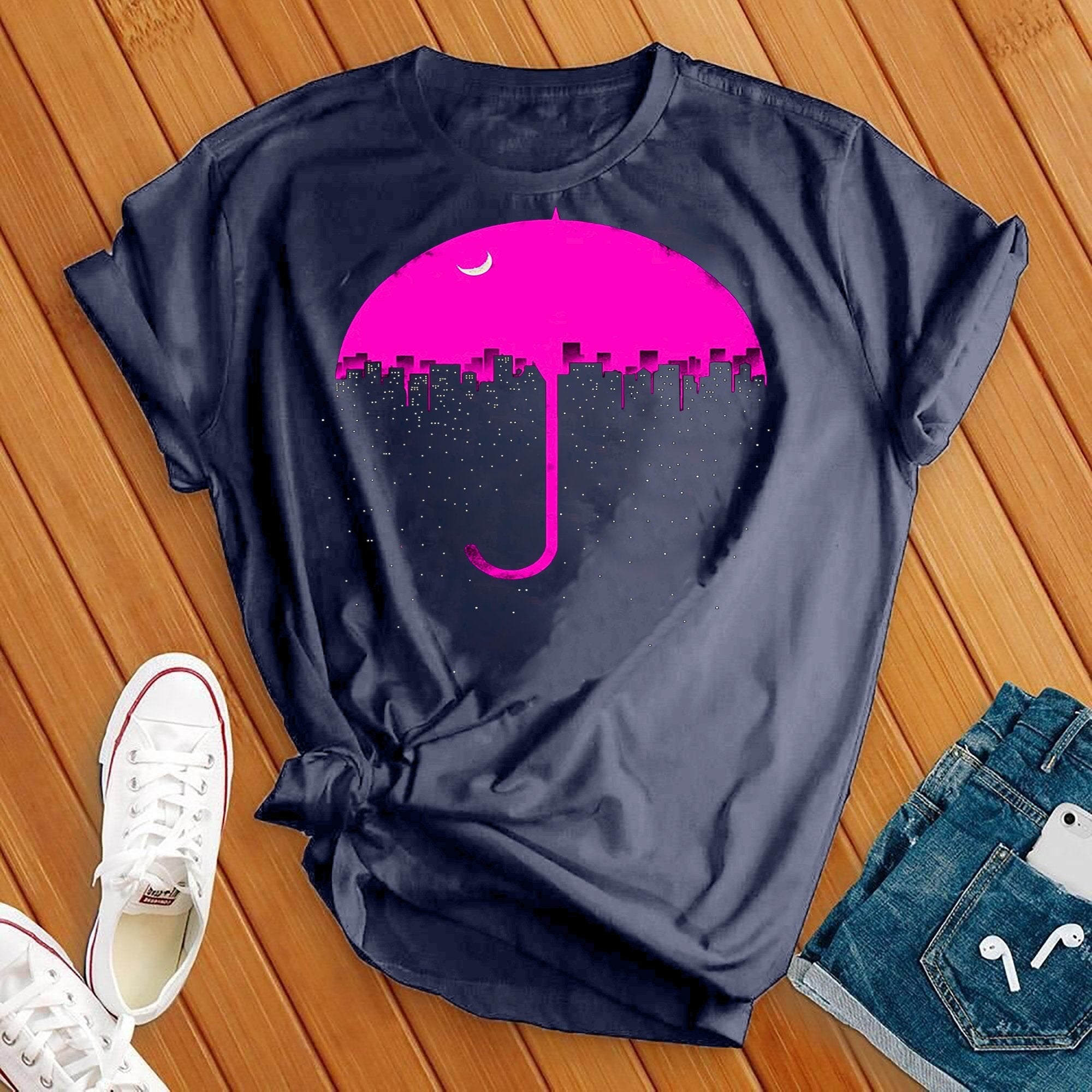 Neon Umbrella Moon Tee - Love Tees