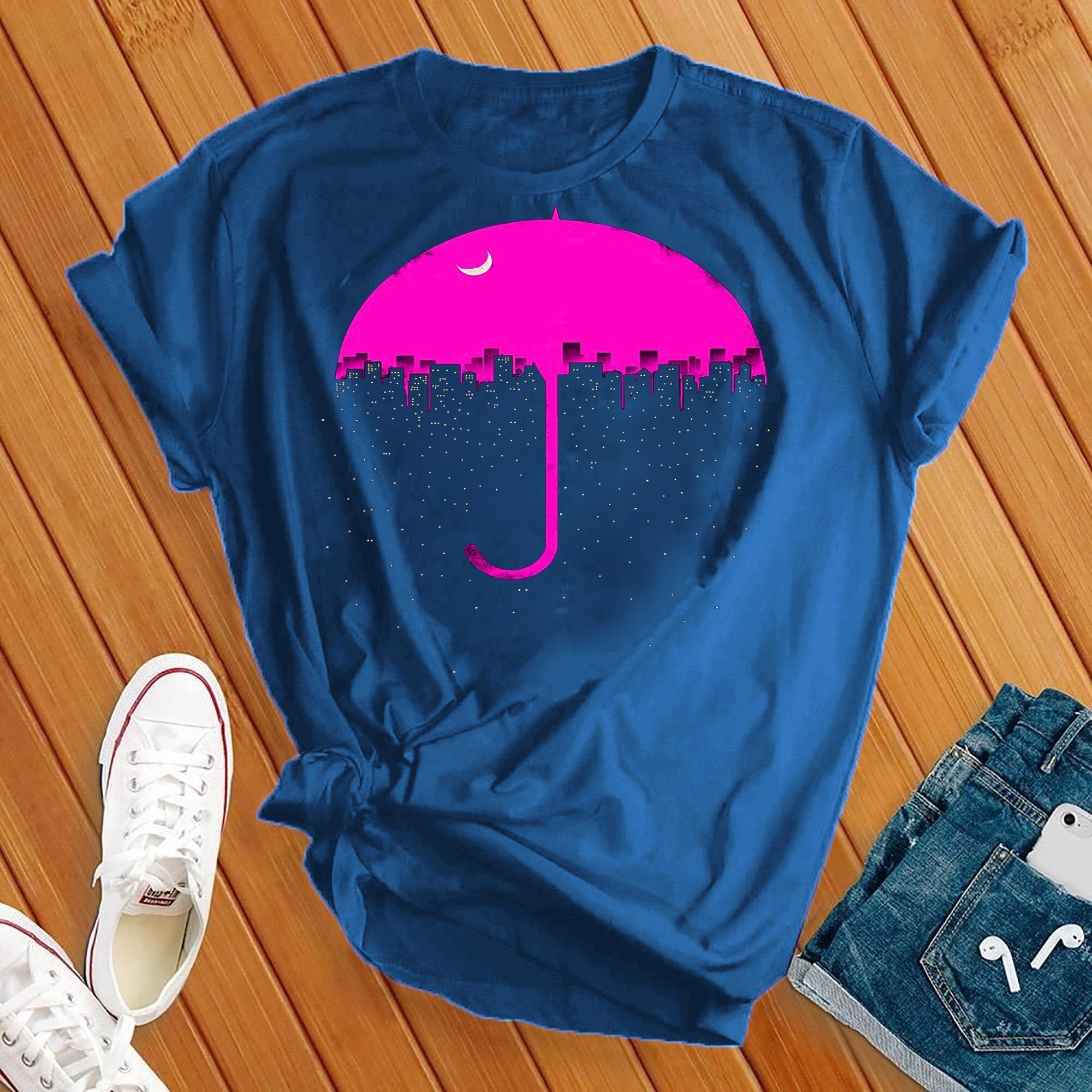 Neon Umbrella Moon Tee - Love Tees