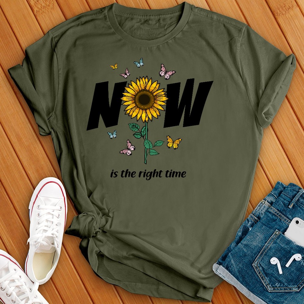 Now Sunflower Butterflies Tee - Love Tees